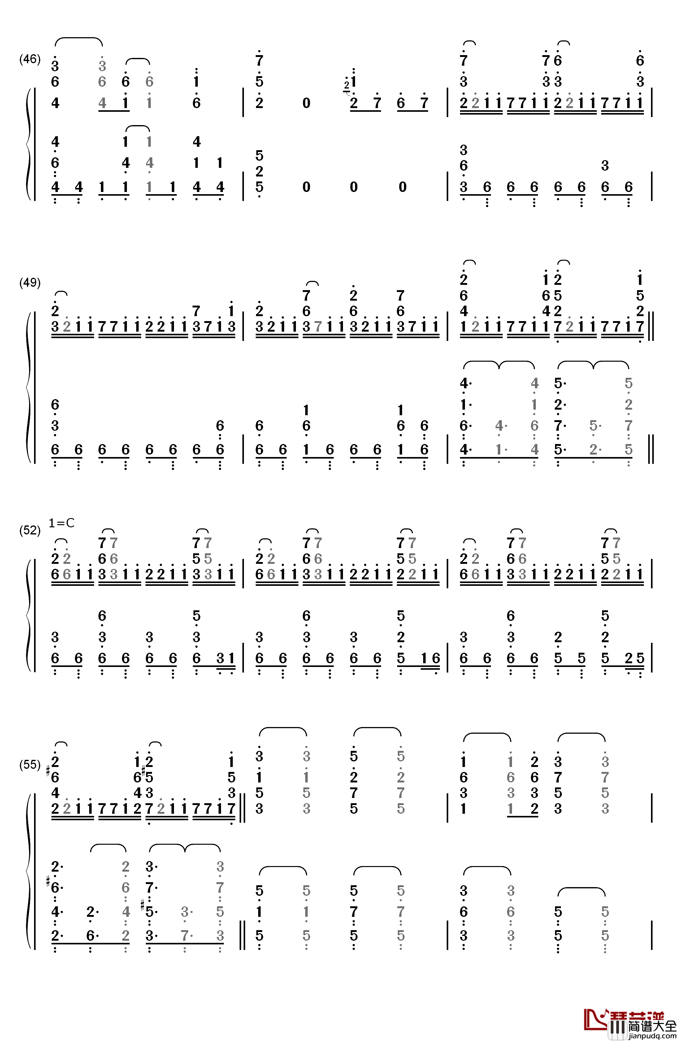 自由之翼钢琴简谱_数字双手_Linked_Horizon__Revo