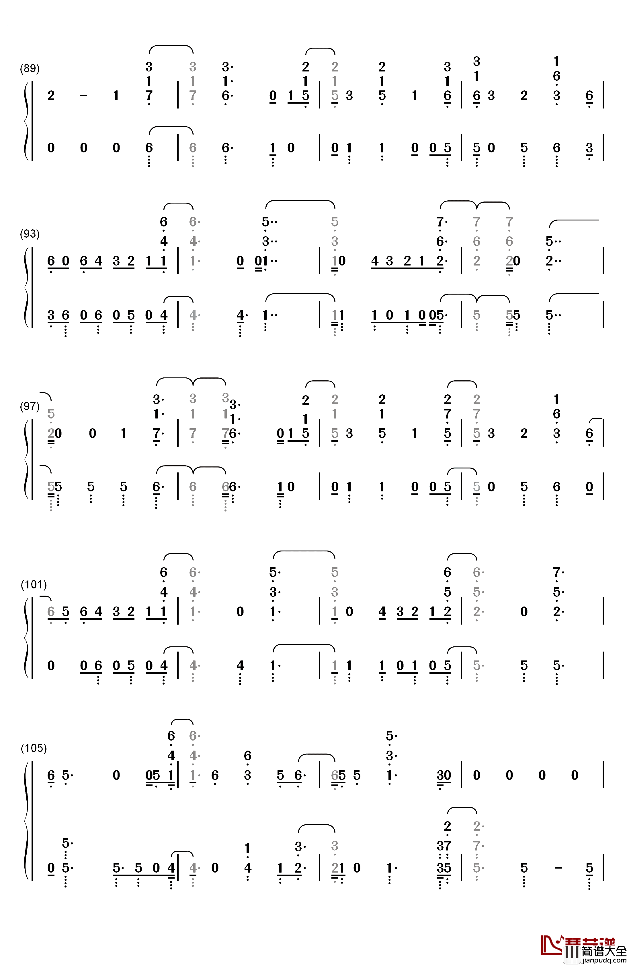 Answer钢琴简谱_数字双手_Rihanna