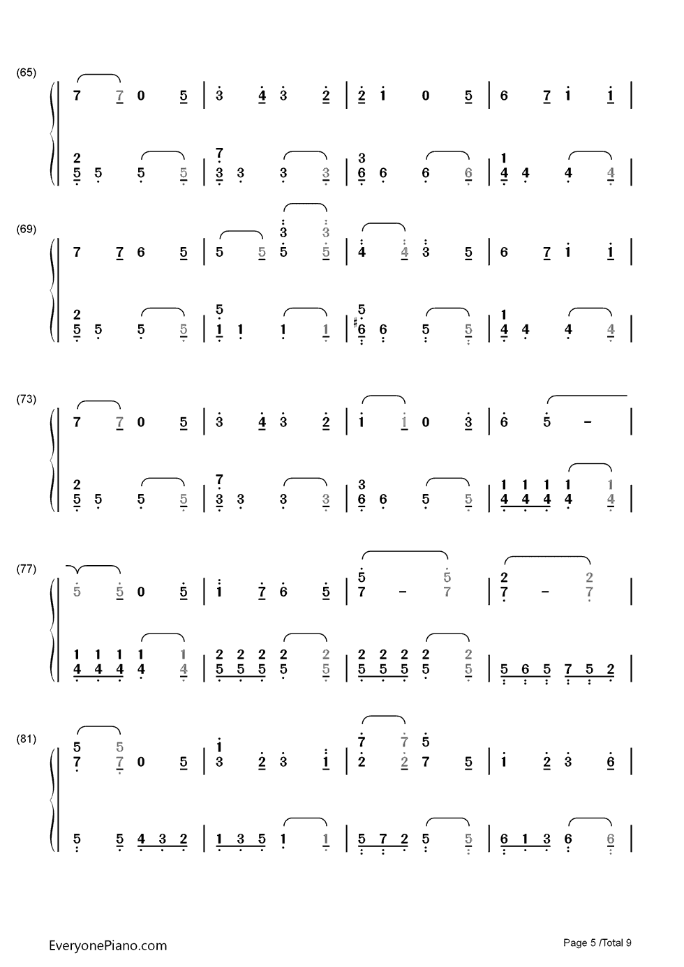 ノエルの夜钢琴简谱_数字双手_AKB48