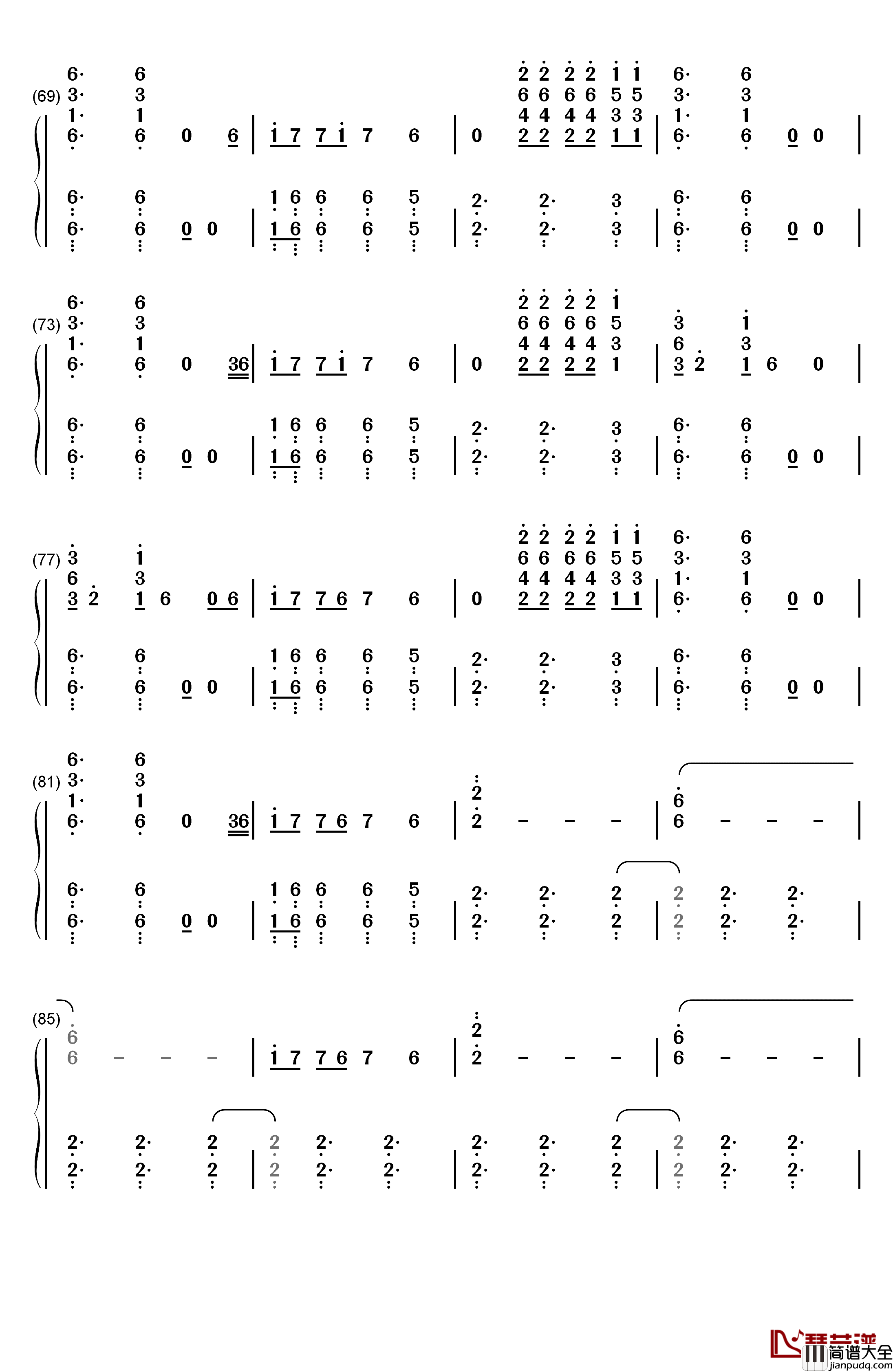 Lane_Boy钢琴简谱_数字双手_Twenty_One_Pilots