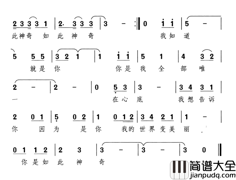 爱如此神奇简谱_刘德华演唱