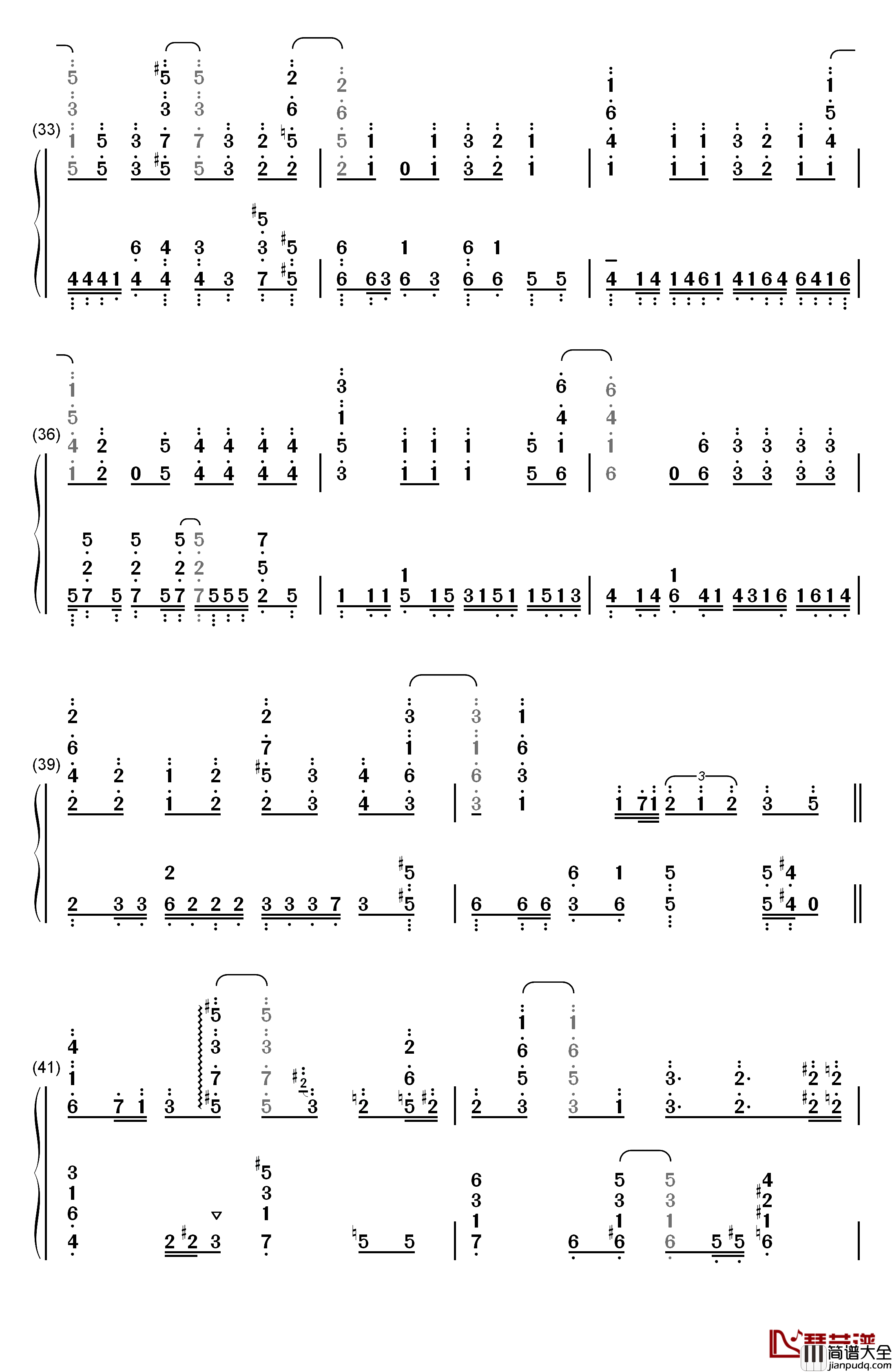 ロングホープ・フィリア钢琴简谱_数字双手_菅田将晖