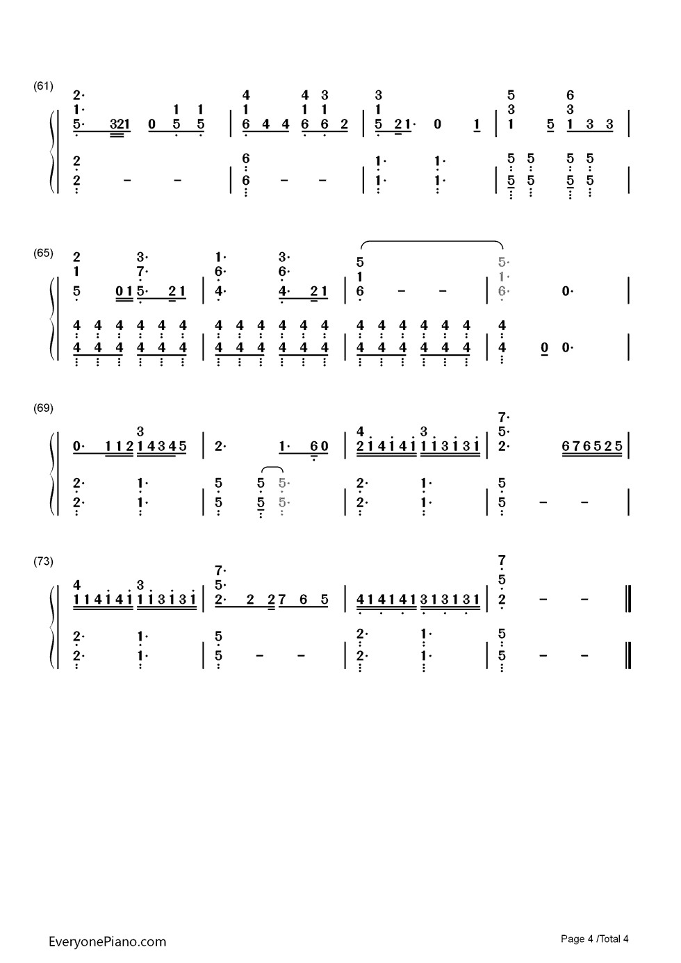 Remedy钢琴简谱_数字双手_Adele