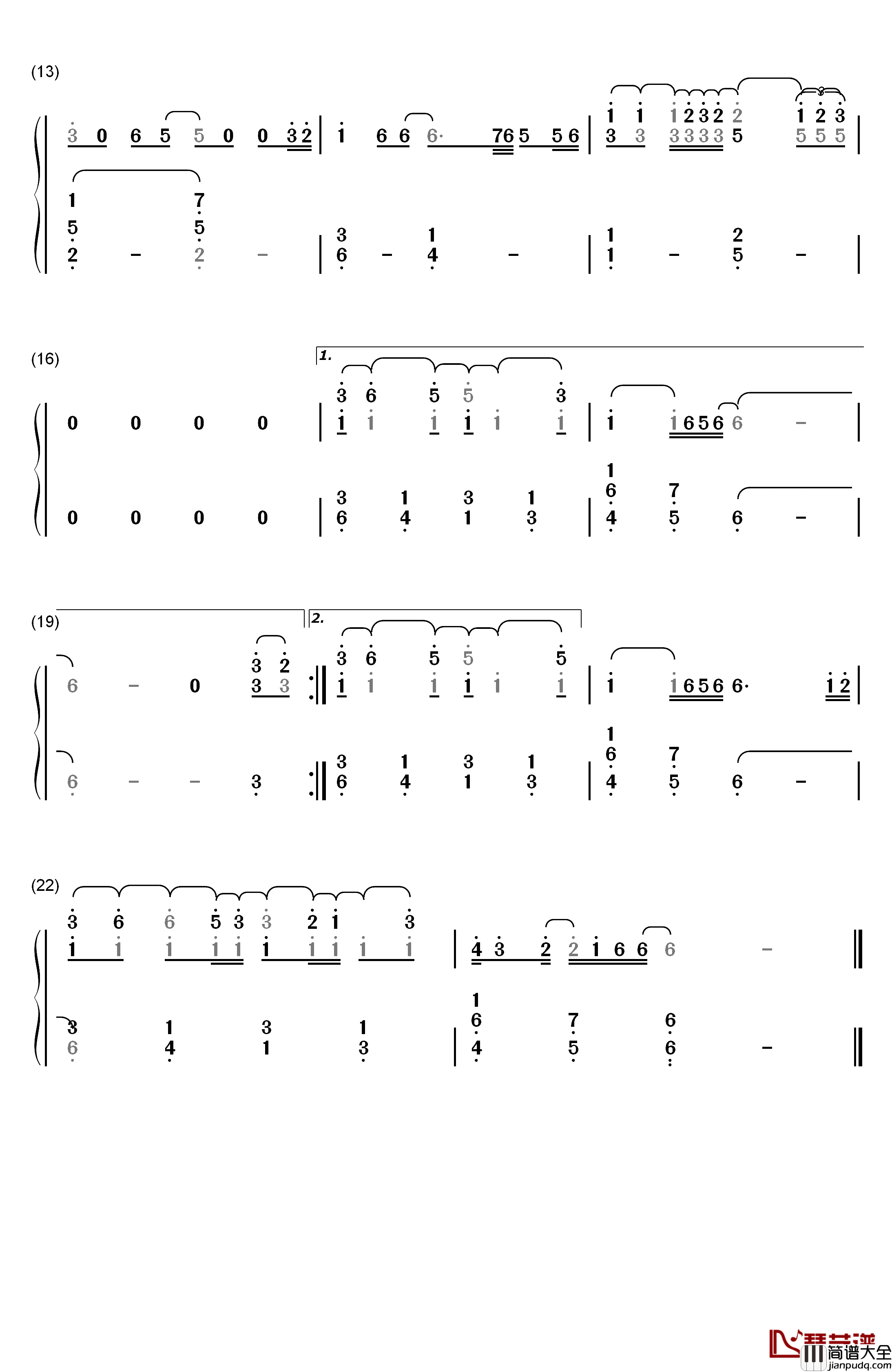 The_Parting_Glass钢琴简谱_数字双手_Shawn_Mendes