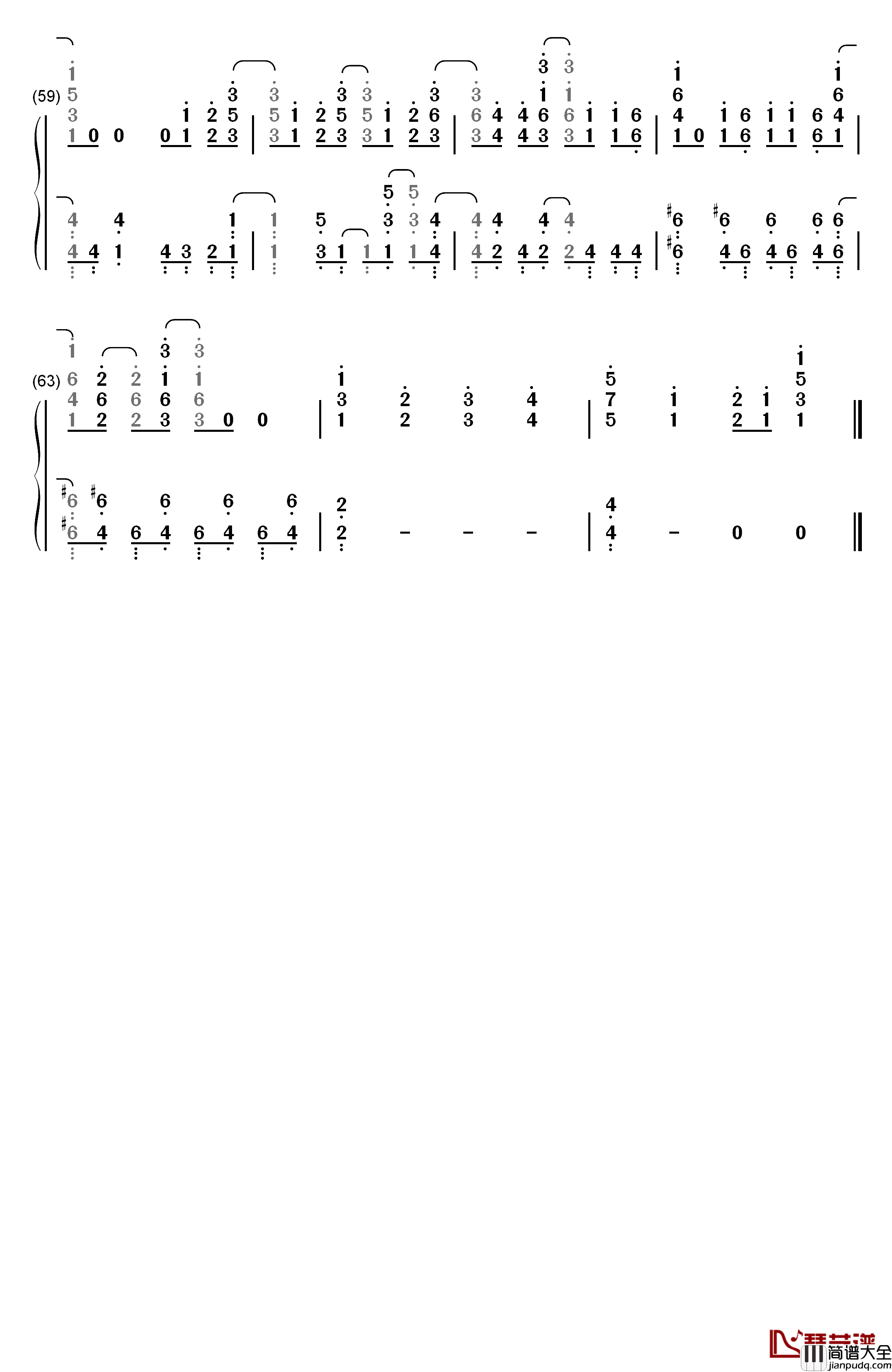 君のせい钢琴简谱_数字双手_The_Peggies