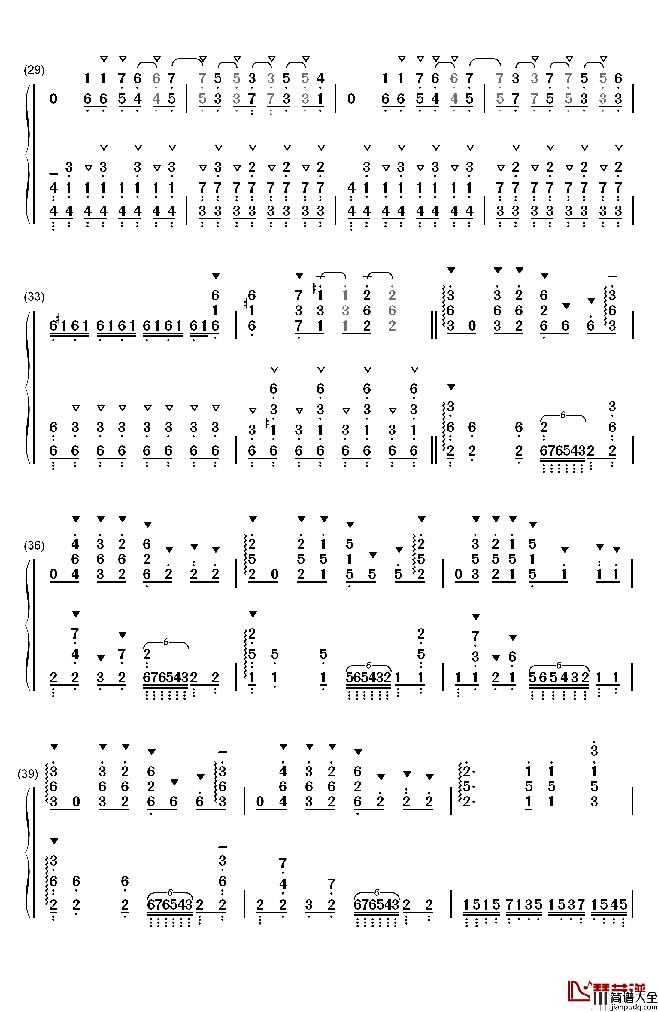 ココロ钢琴简谱_数字双手_镜音リン