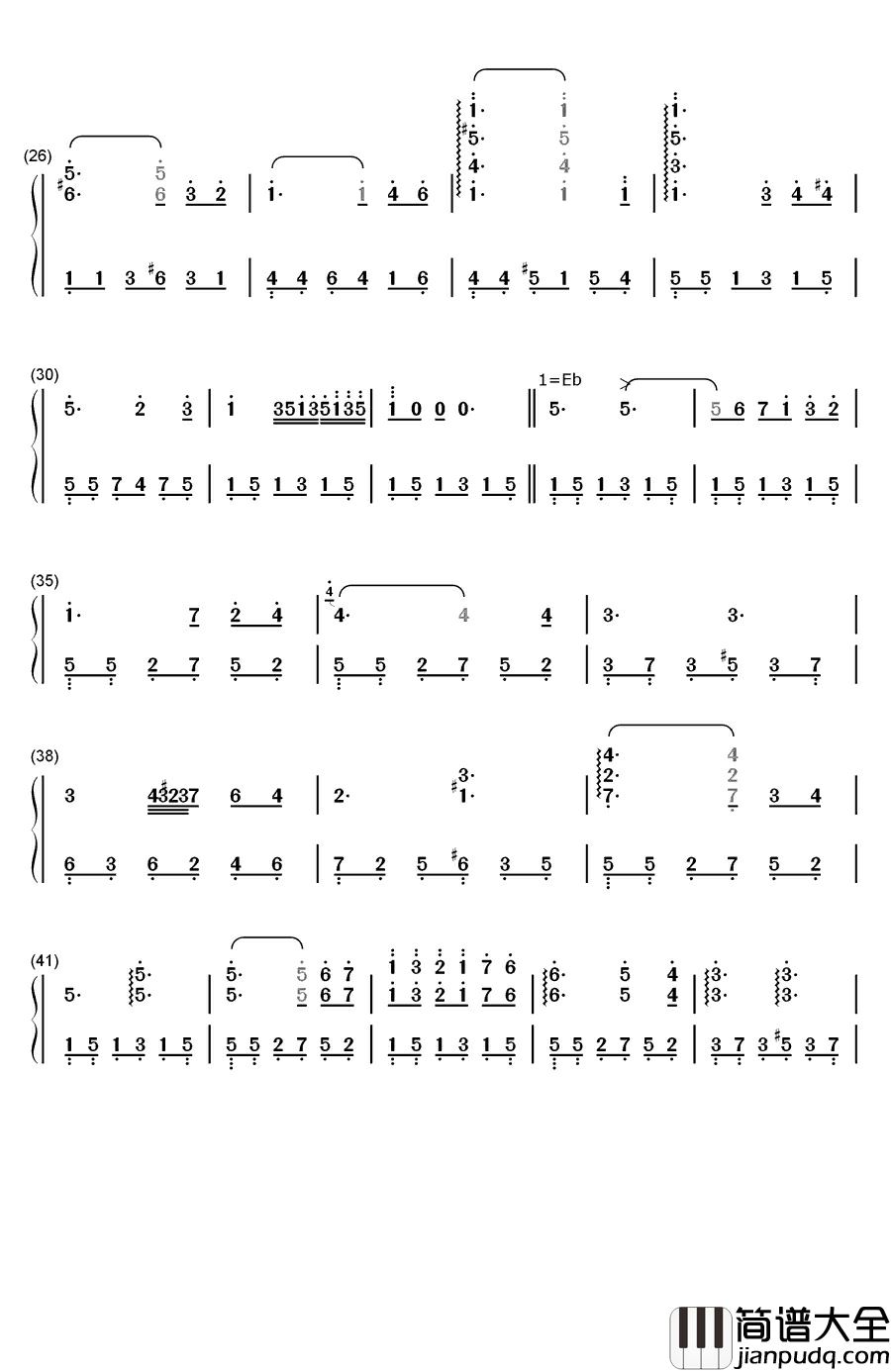 您自己钢琴简谱_数字双手_兰格