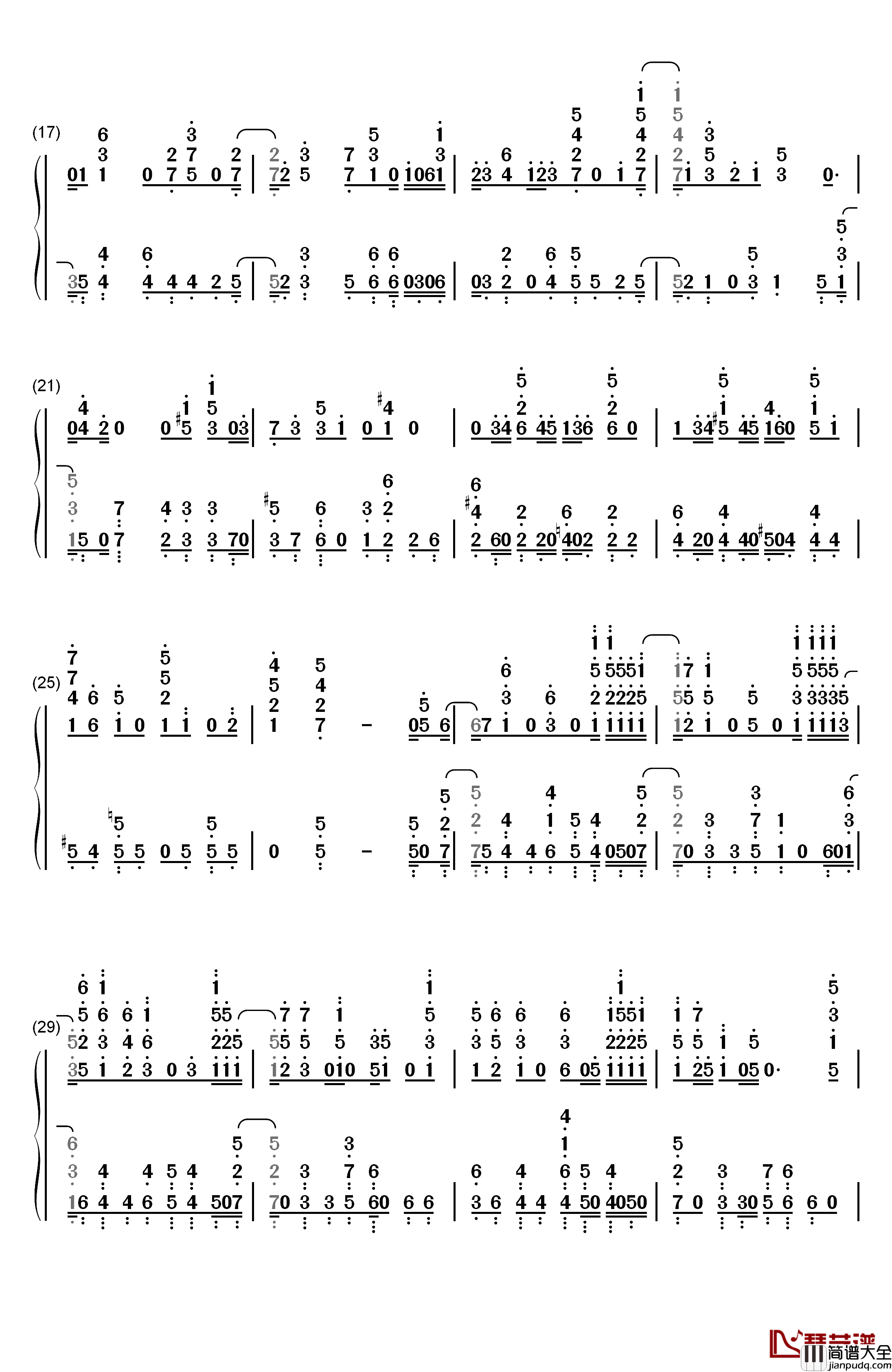 Can't_You_Say钢琴简谱_数字双手_Roys