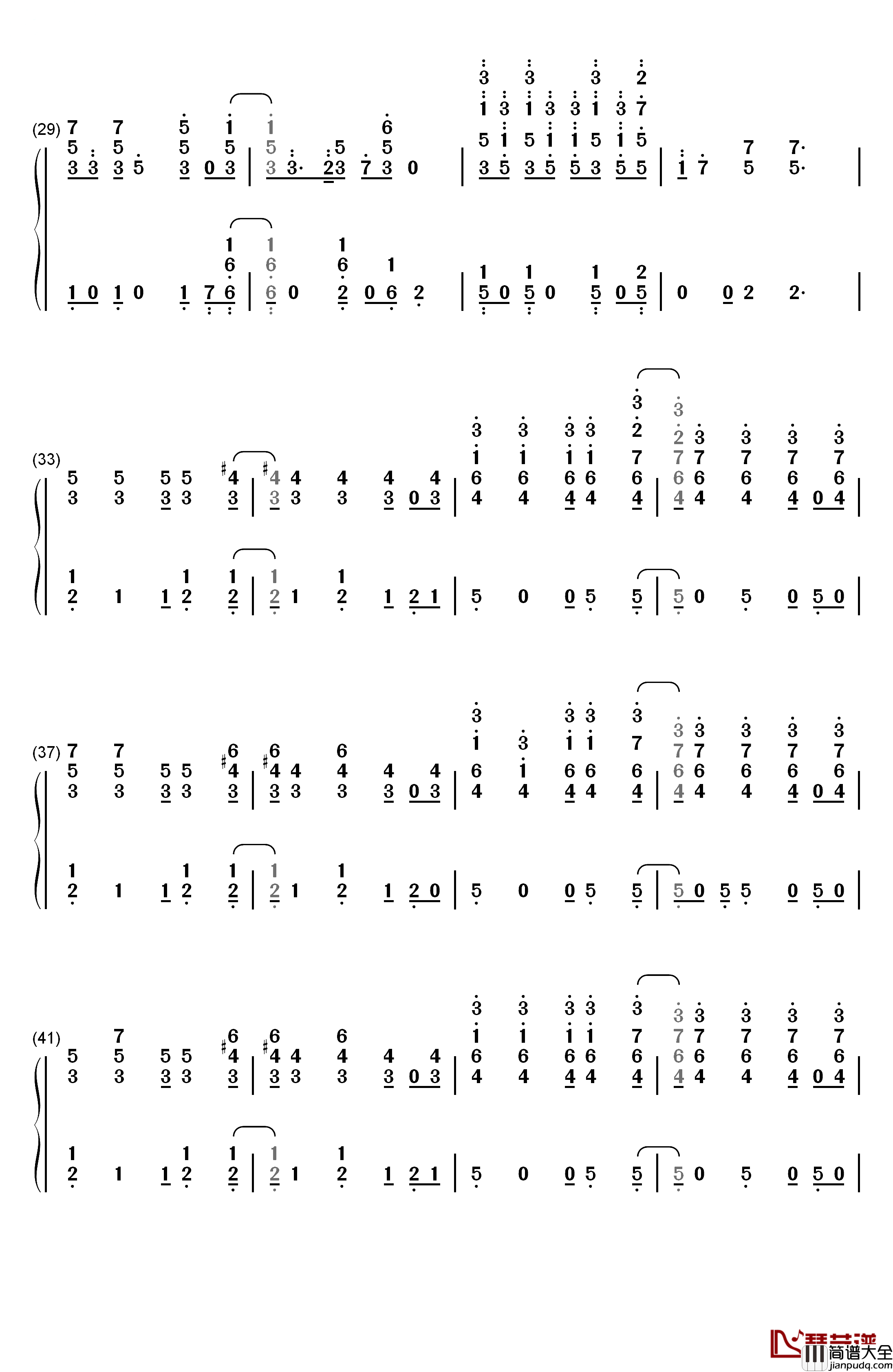 Heatstroke钢琴简谱_数字双手_Calvin_Harris