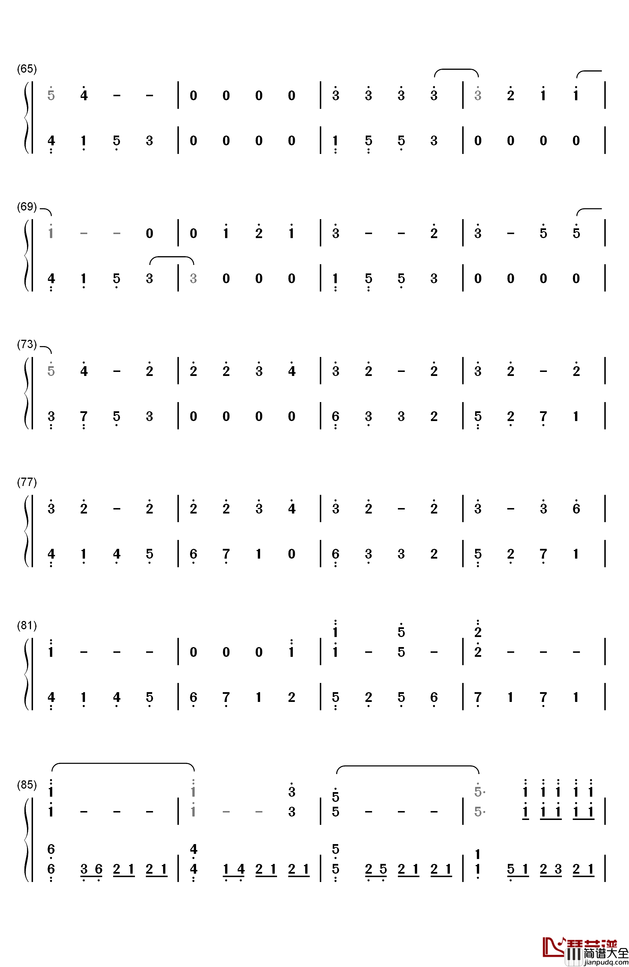 Shadow_of_Love钢琴简谱_数字双手_OLIVIA