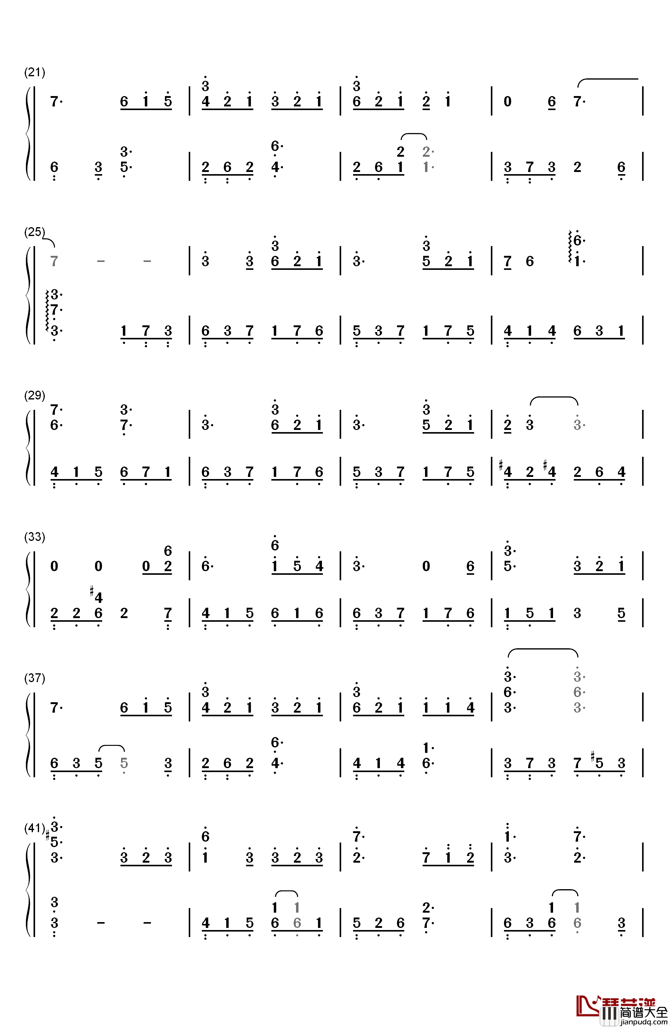 缘起钢琴简谱_数字双手_周深