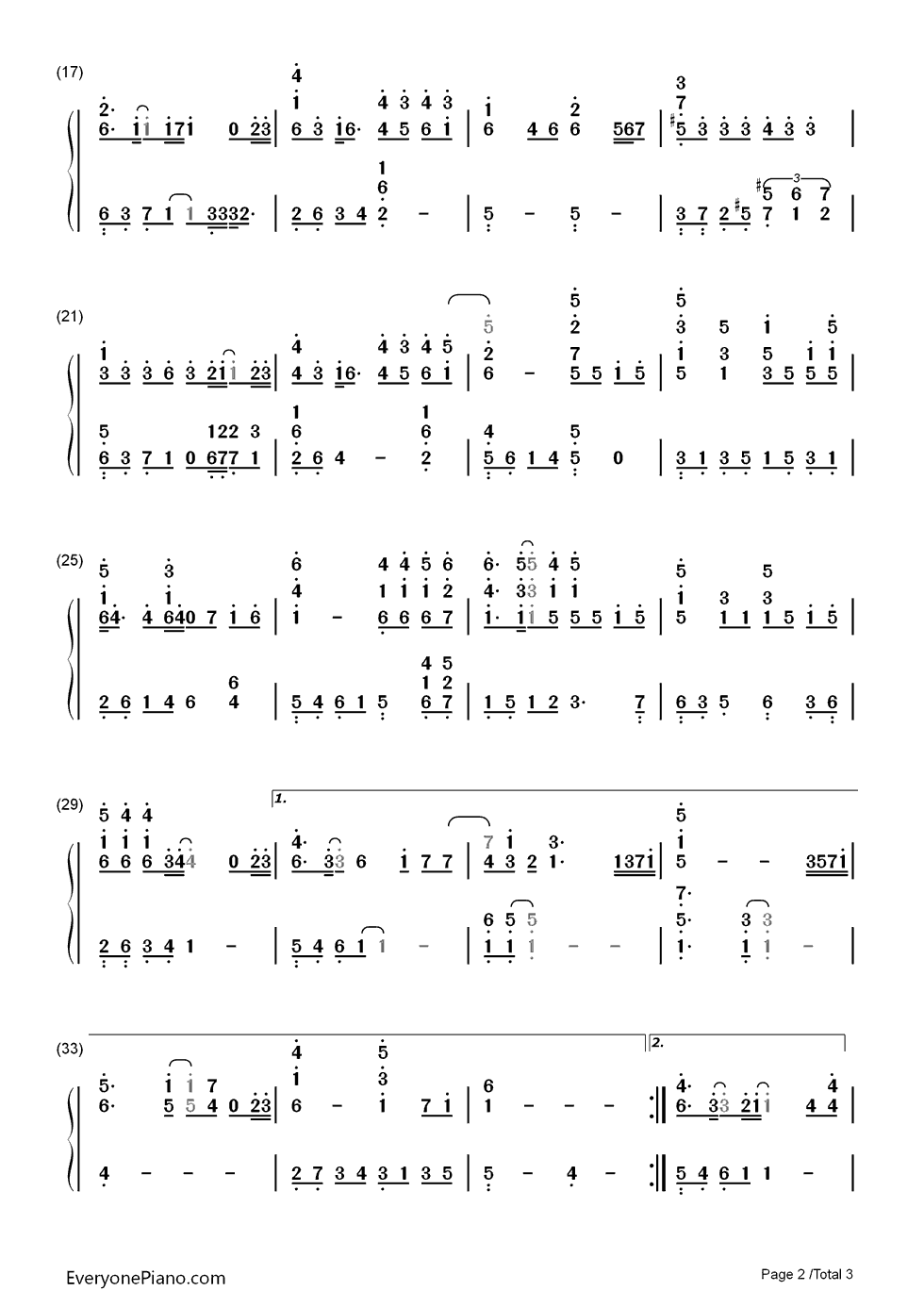 你快回来钢琴简谱_数字双手_孙楠