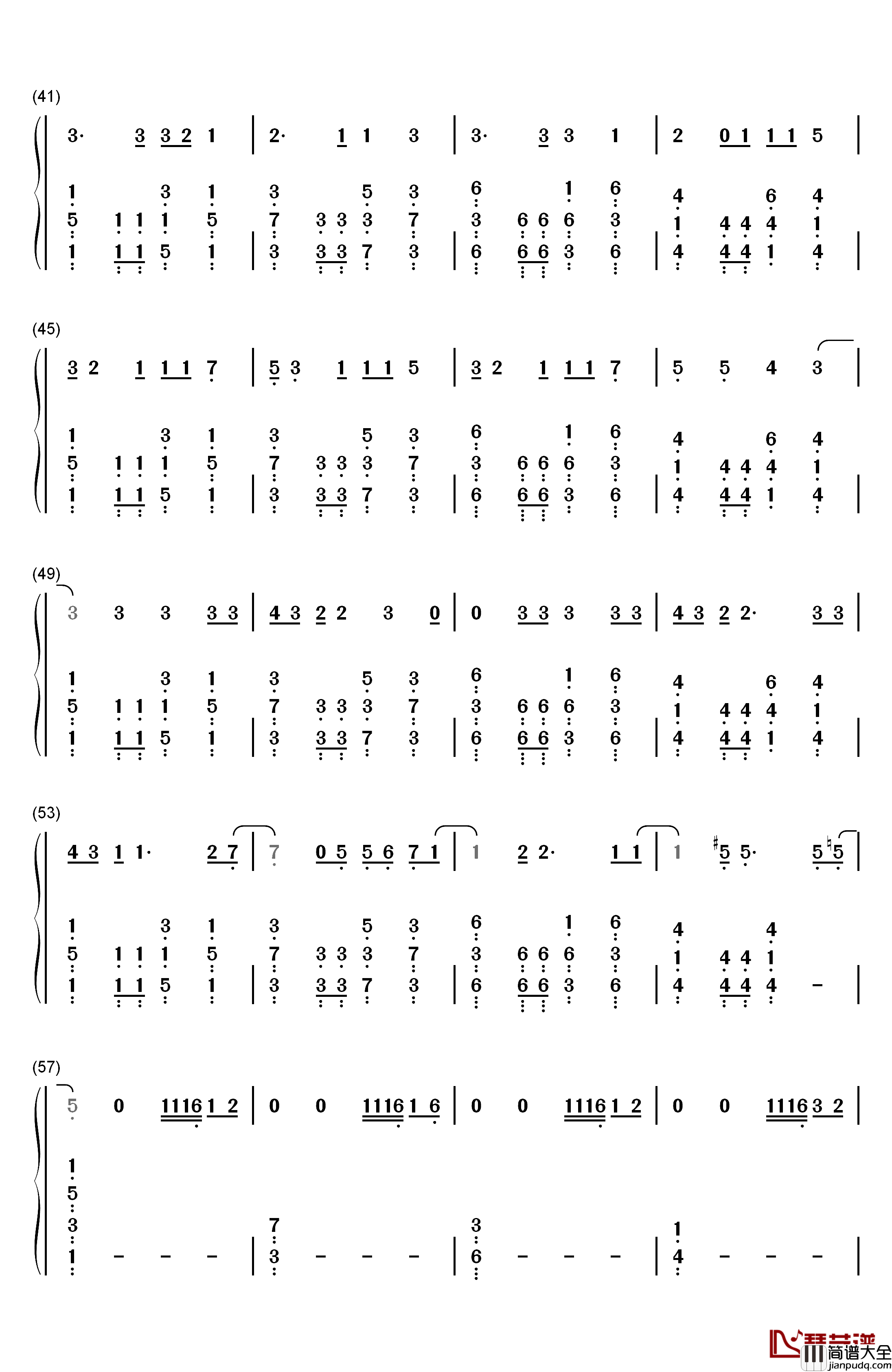 Spring_Day钢琴简谱_数字双手_防弹少年团