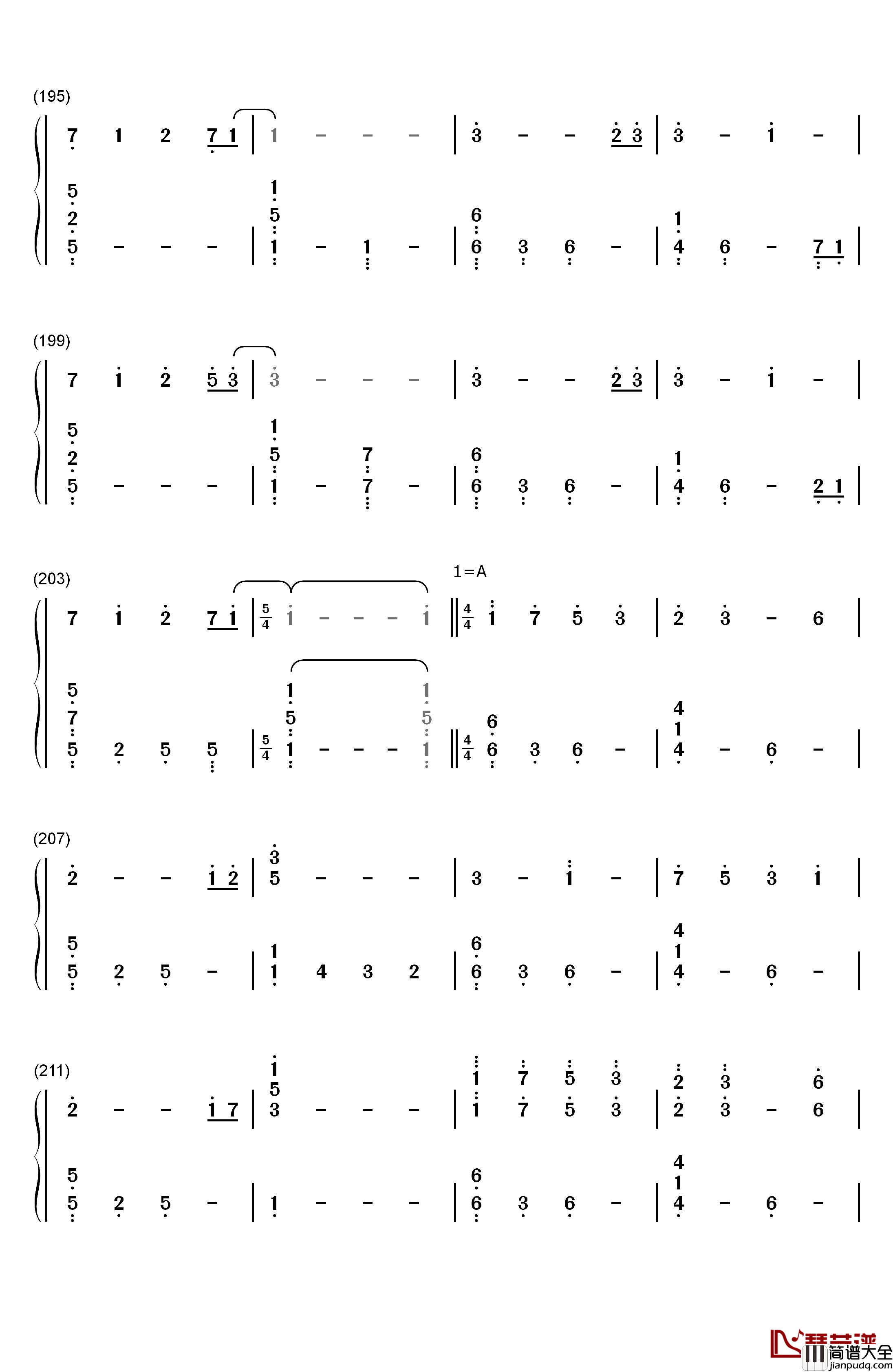 終わりの世界から钢琴简谱_数字双手_麻枝准__やなぎなぎ