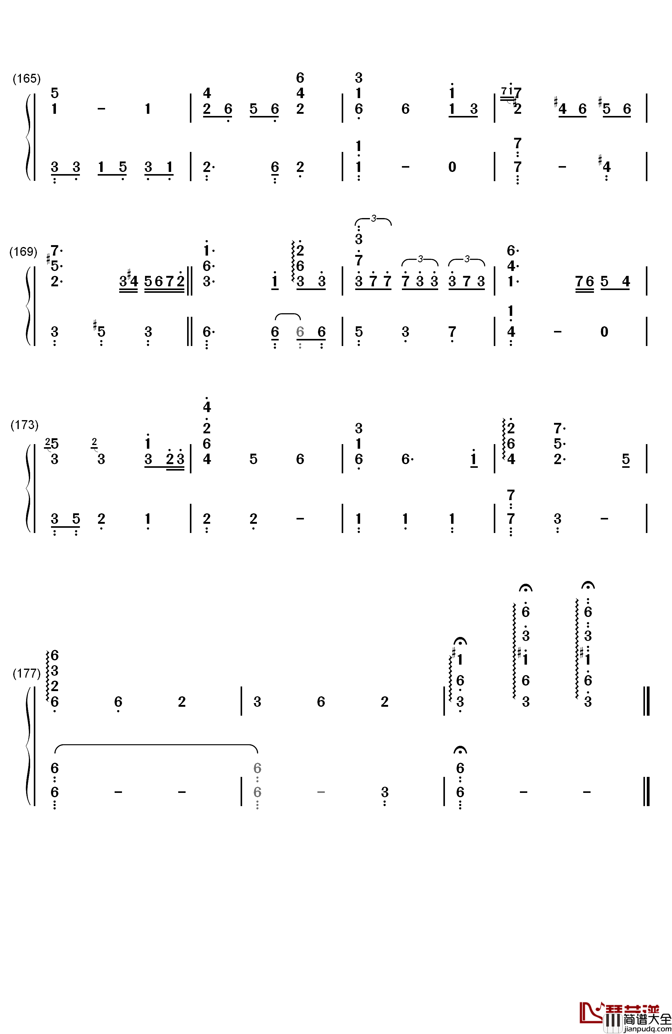 别了夏天钢琴简谱_数字双手_手嶌葵_宫崎骏