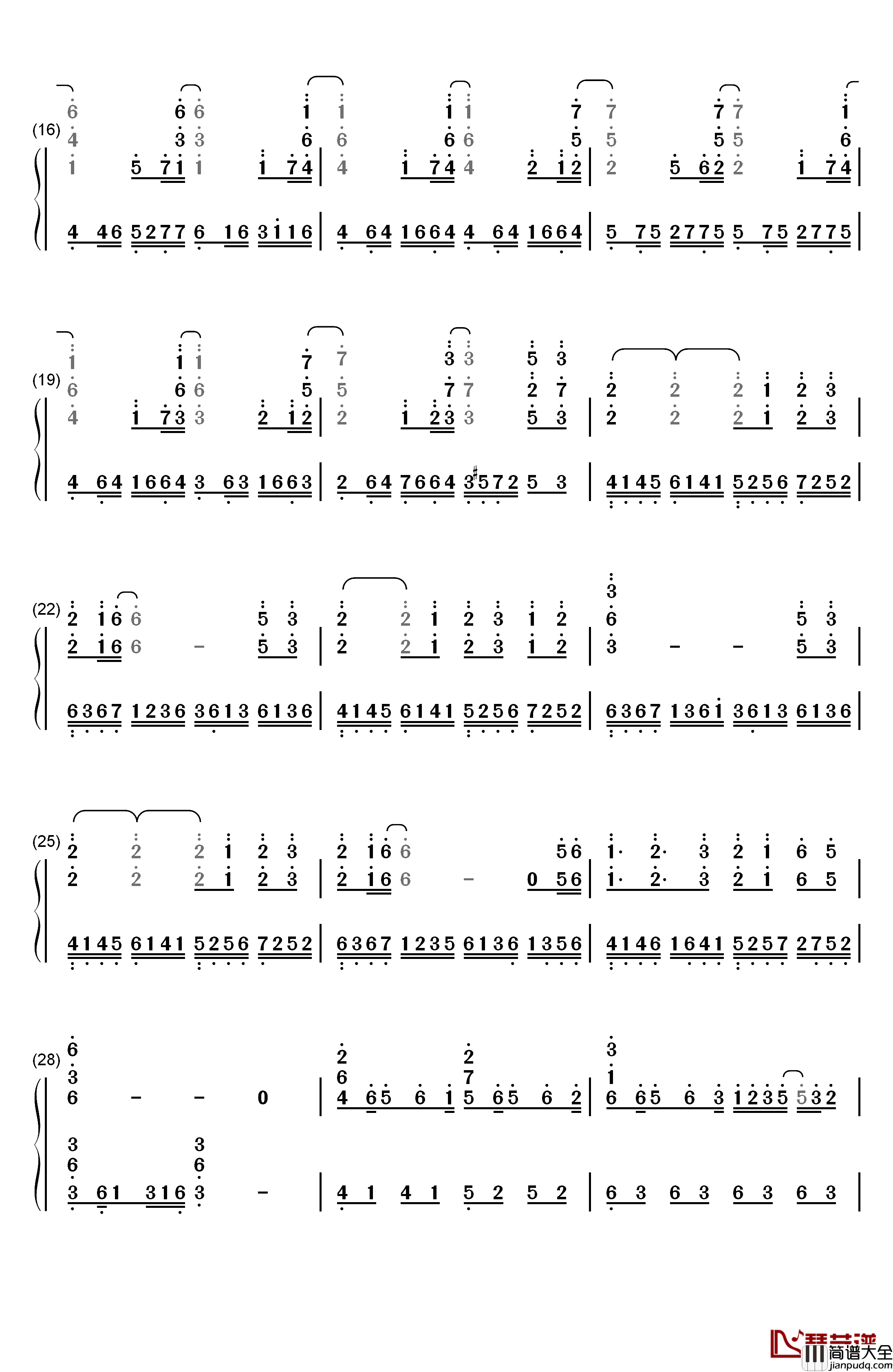 春よ、来い钢琴简谱_数字双手_松任谷由实