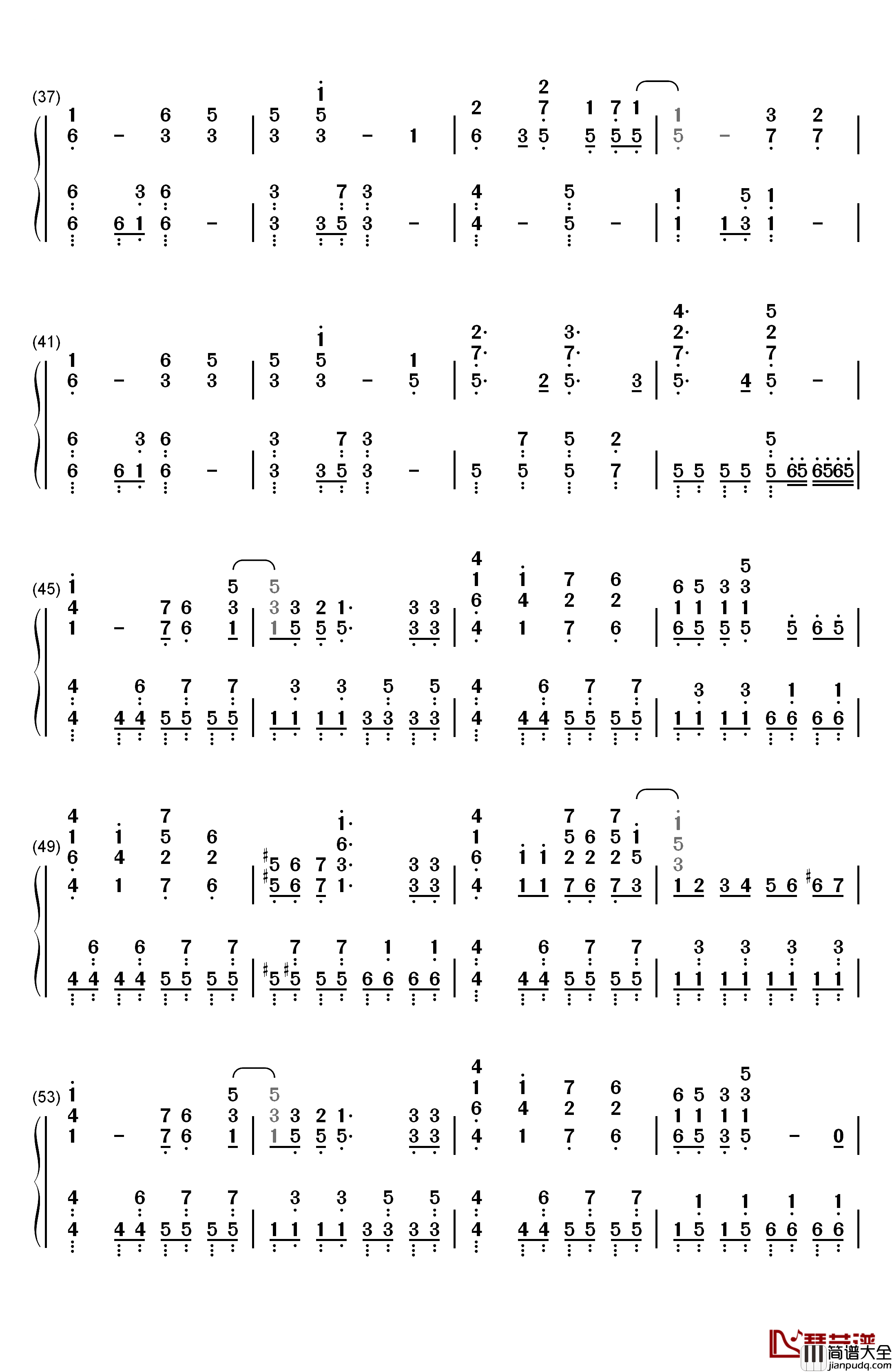 ノンファンタジー钢琴简谱_数字双手_LIP×LIP