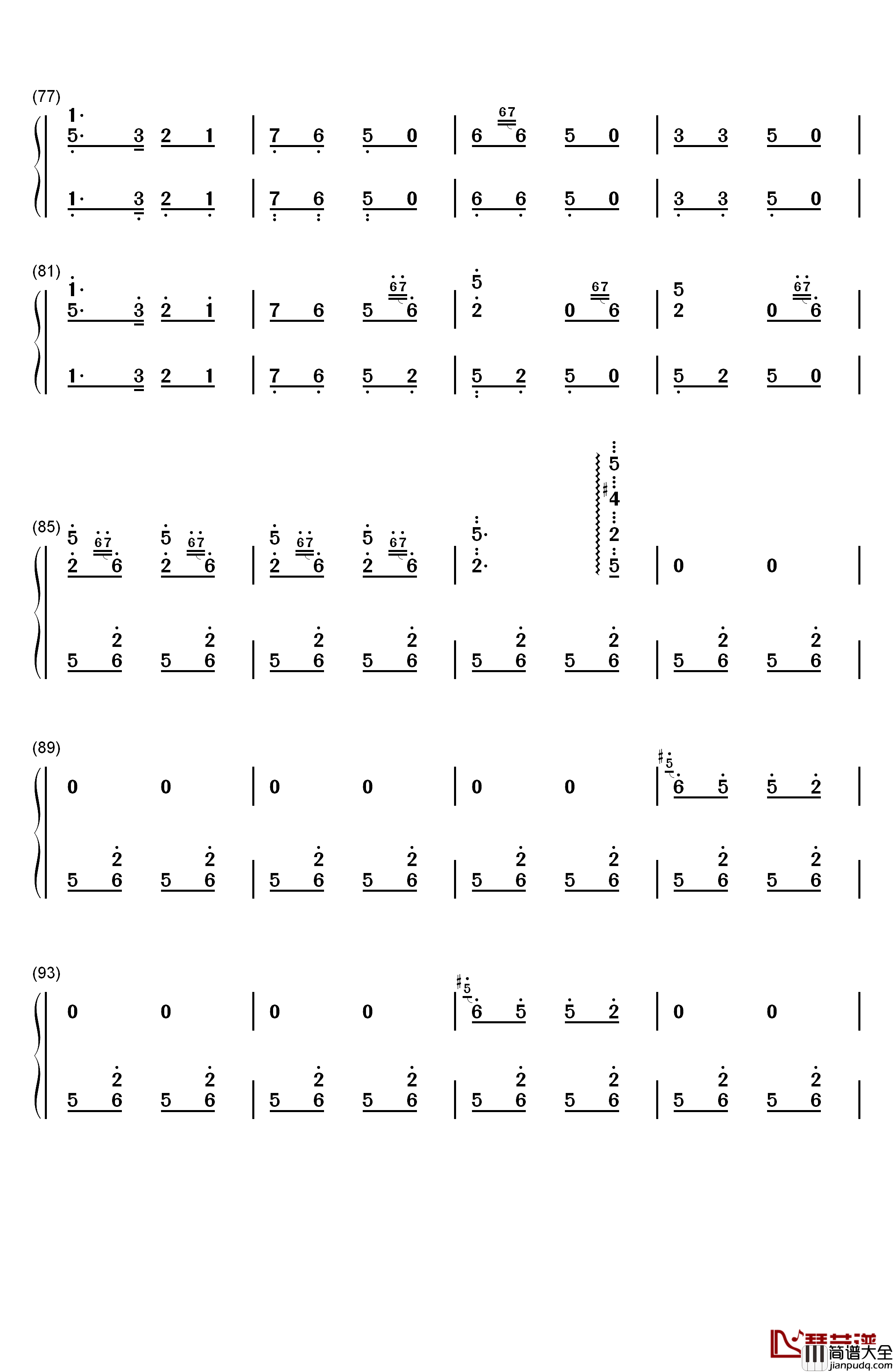 百鸟朝凤钢琴简谱_数字双手_王建中