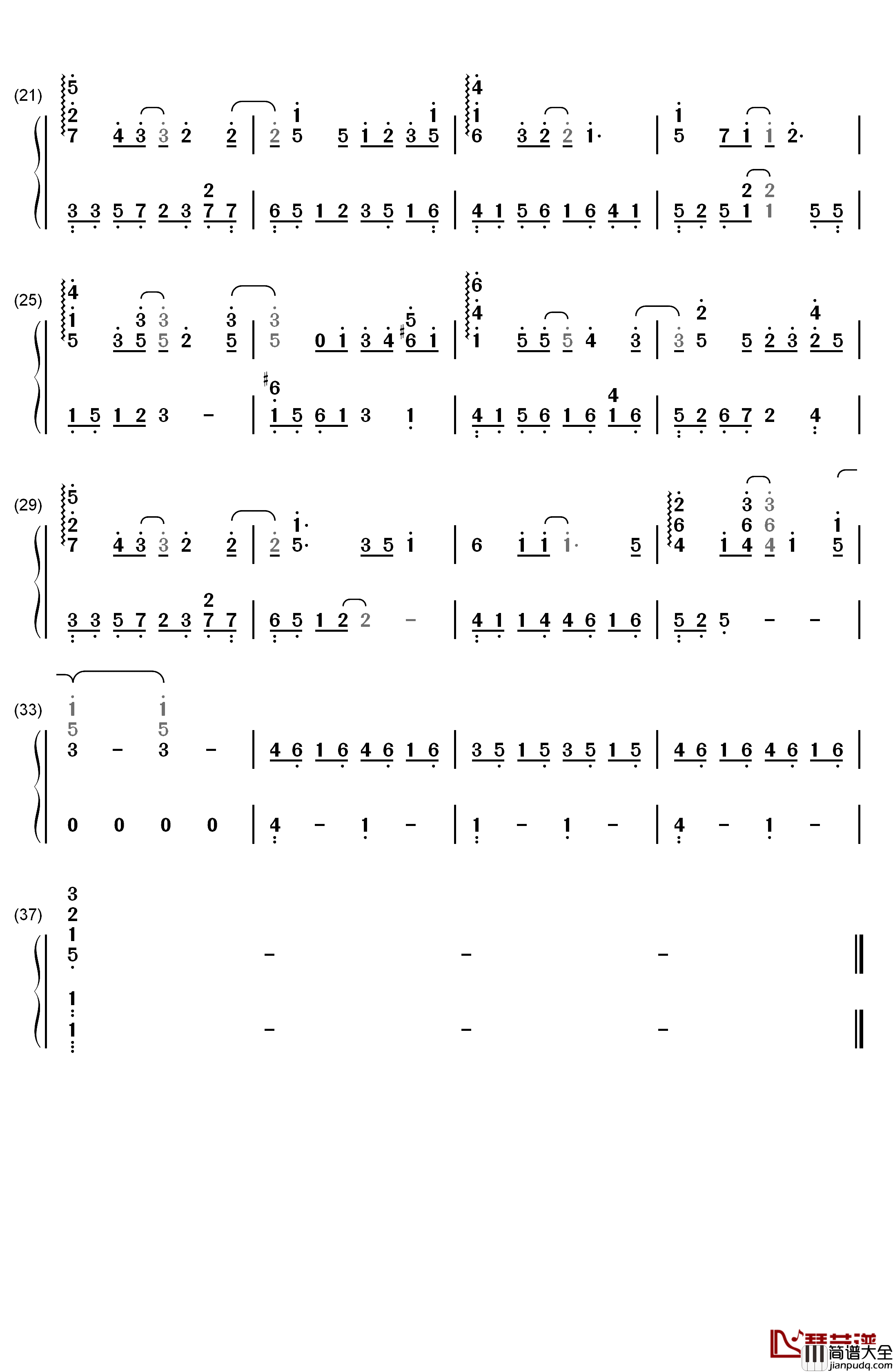 你不知道的事钢琴简谱_数字双手_王力宏