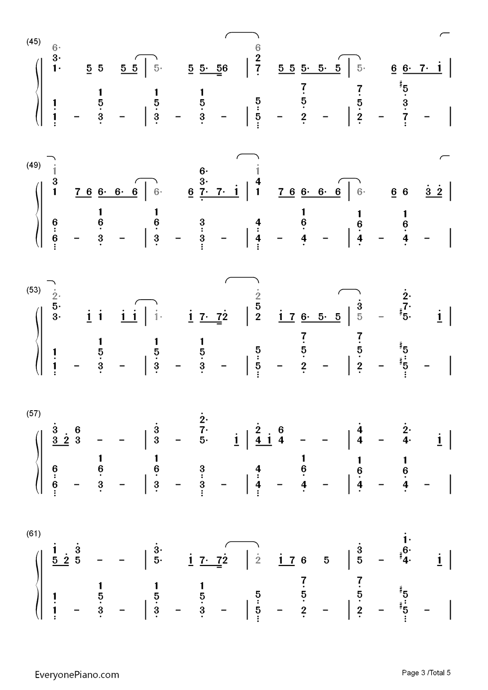 Bird_Set_Free钢琴简谱_数字双手_Sia_Furler