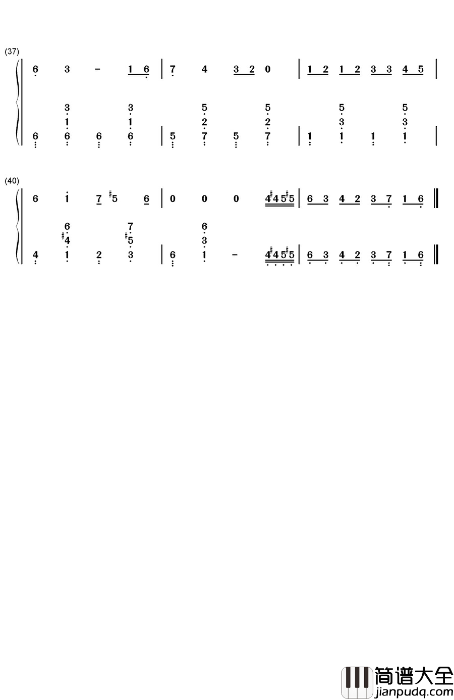 キミがいれば钢琴简谱_数字双手_大野_克夫