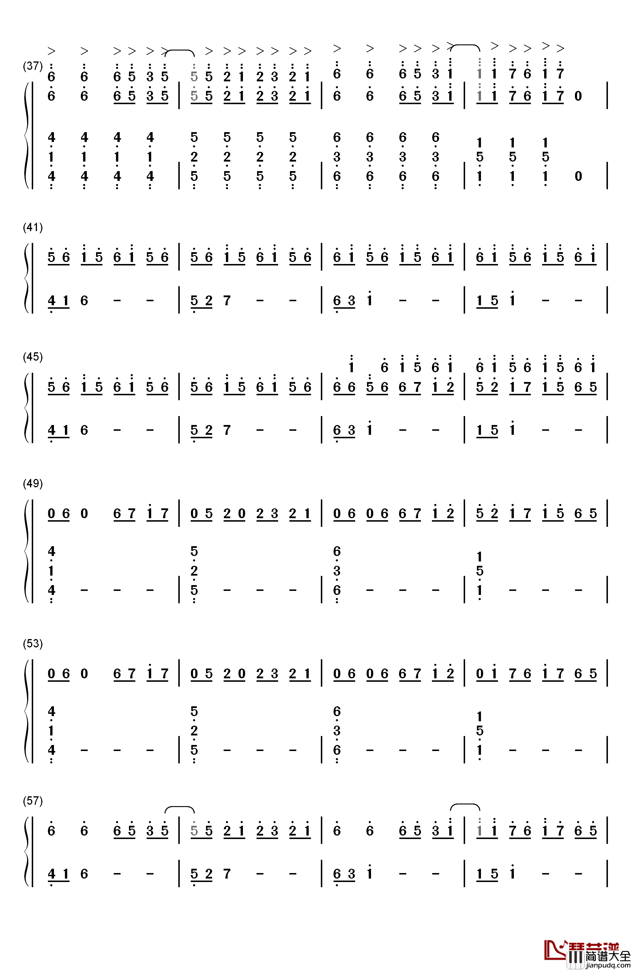 Horizon钢琴简谱_数字双手_Janji