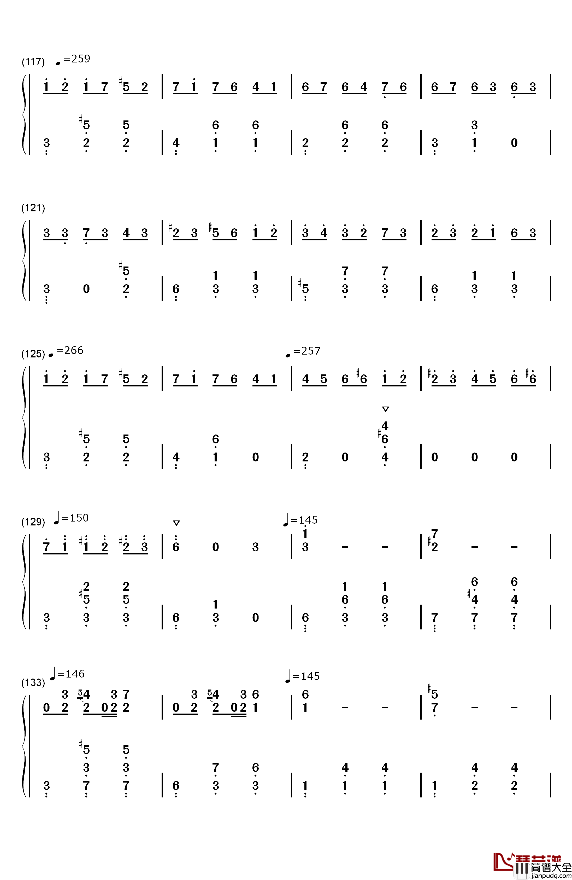 升C小调圆舞曲钢琴简谱_数字双手_肖邦