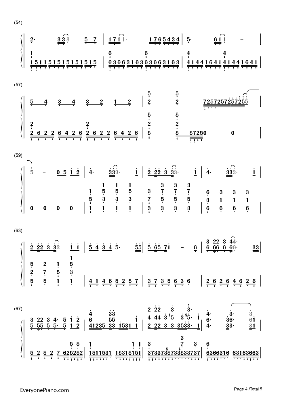 オレンジ钢琴简谱_数字双手_7!!