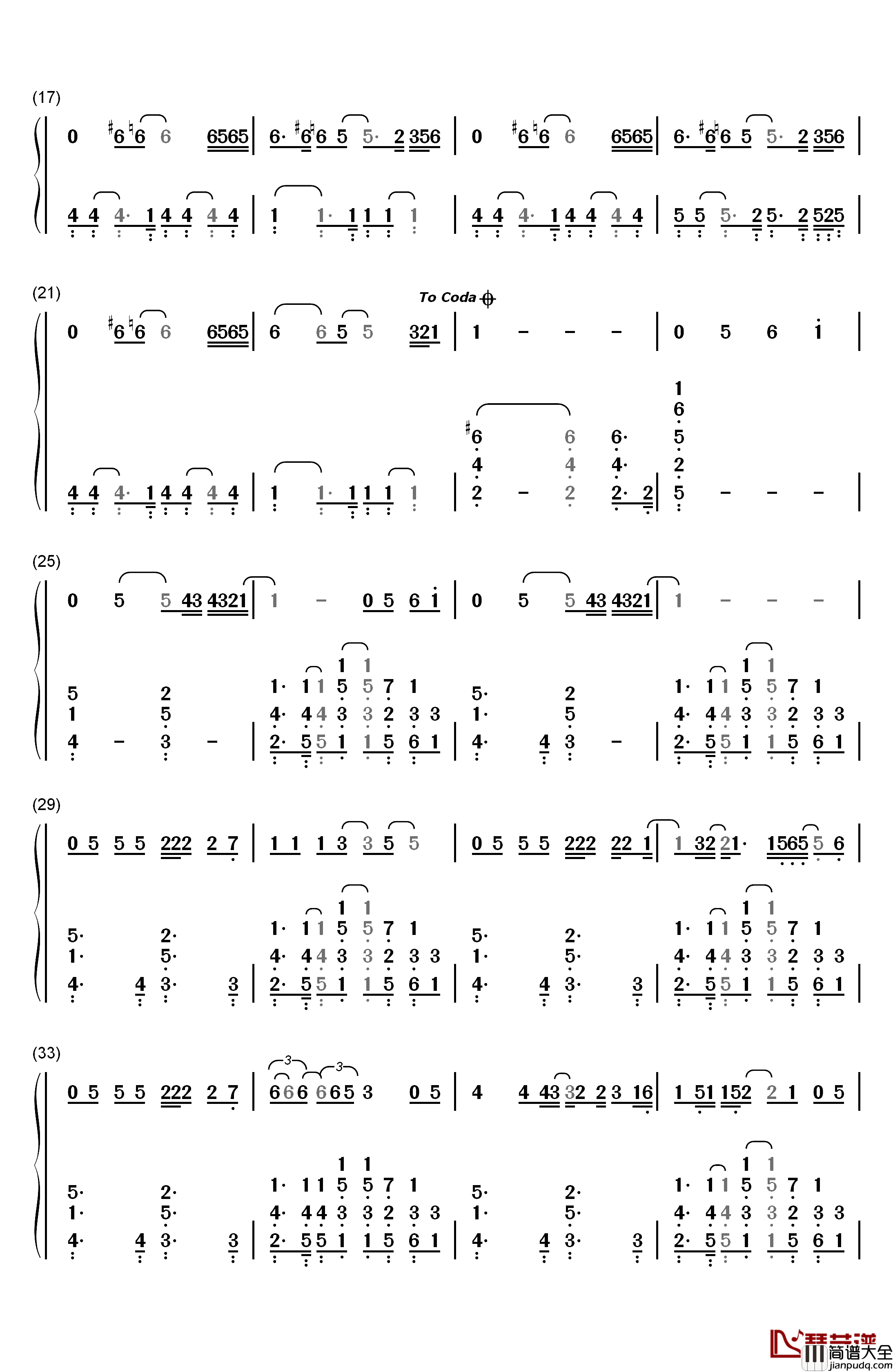 Seasons_of_Love钢琴简谱_数字双手_Jonathan_Larson