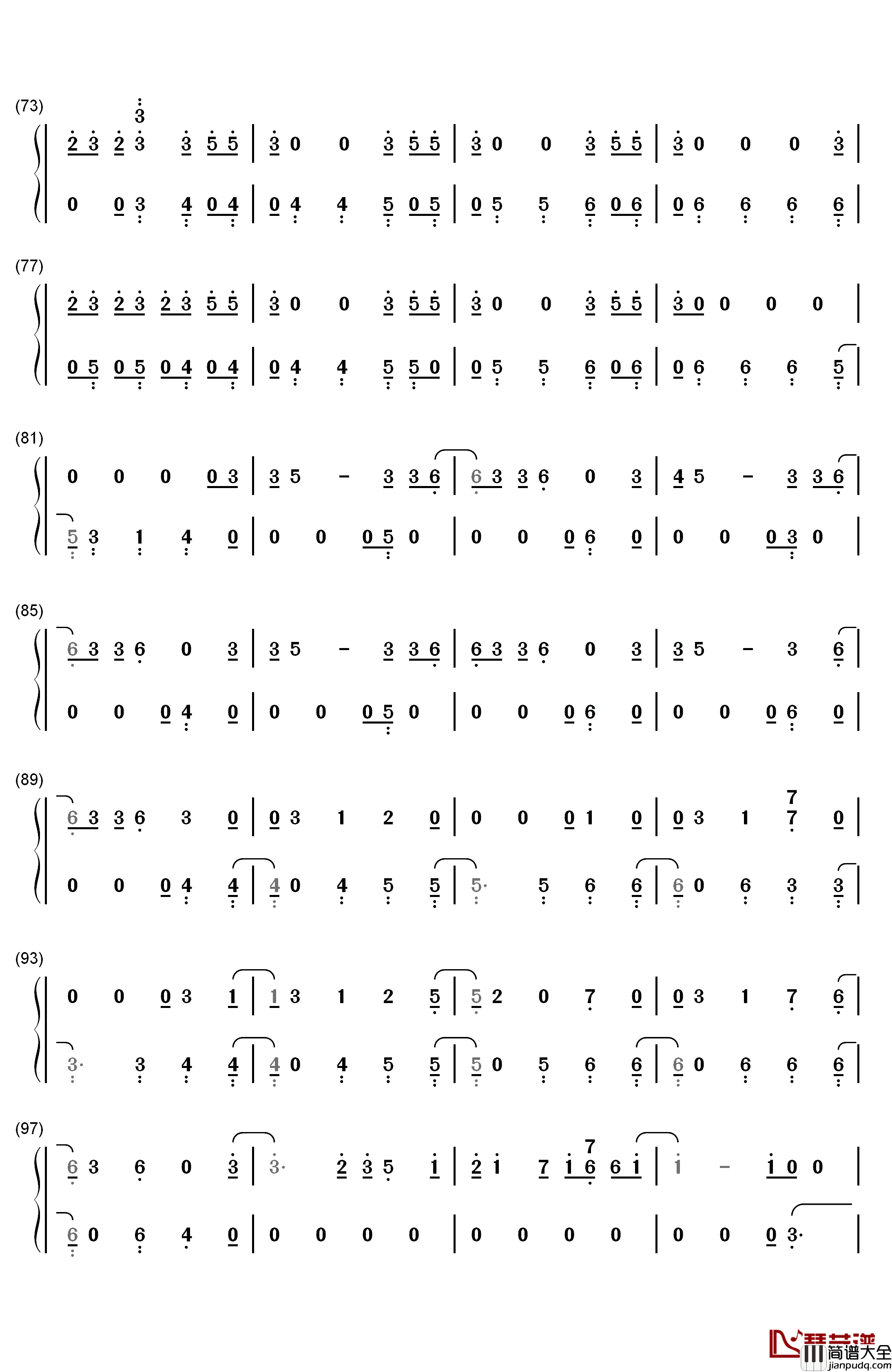 Fake_Love钢琴简谱_数字双手_防弹少年团