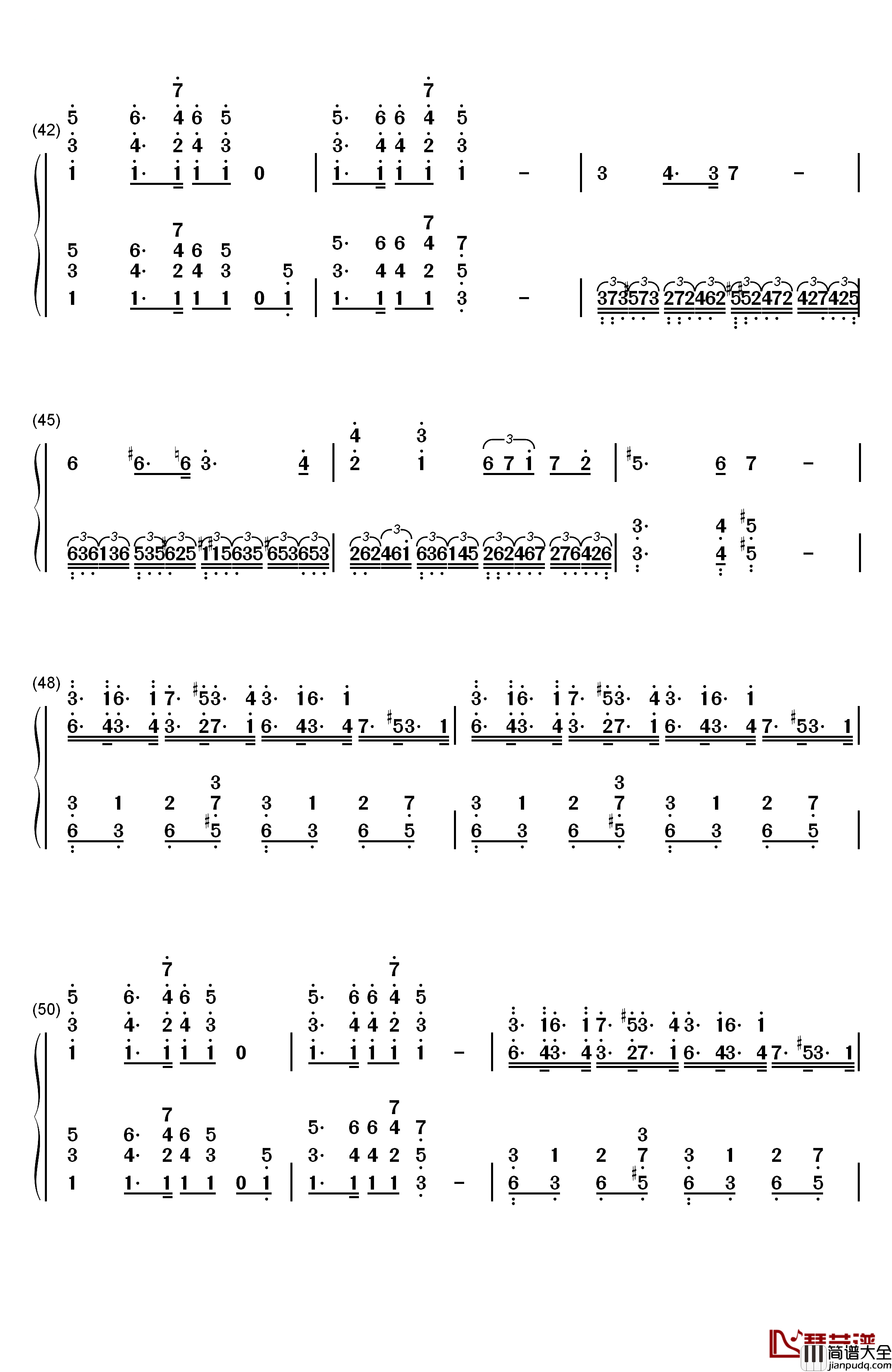 葛里格钢琴协奏曲钢琴简谱_数字双手_马克西姆