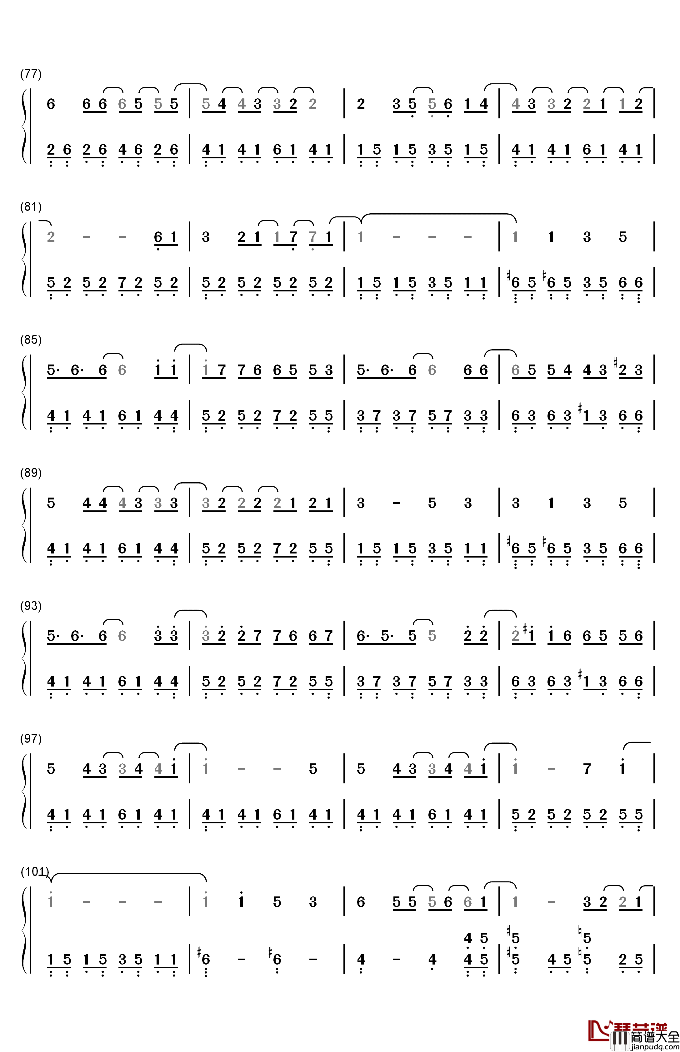 喜帖街钢琴简谱_数字双手_谢安琪