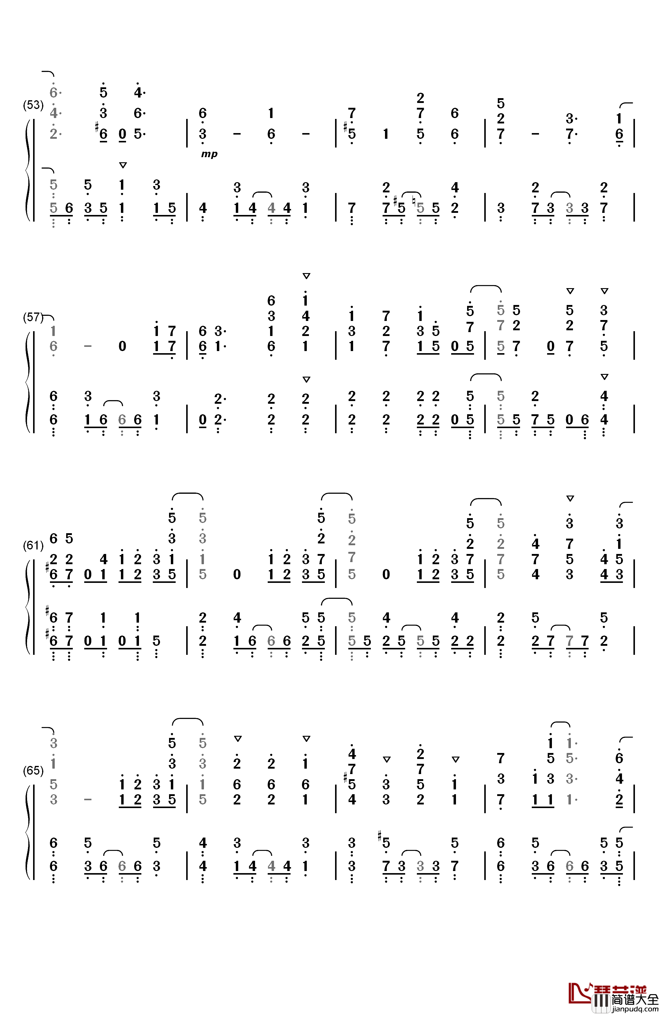 Bitter_Sweet_Harmony钢琴简谱_数字双手_中岛爱