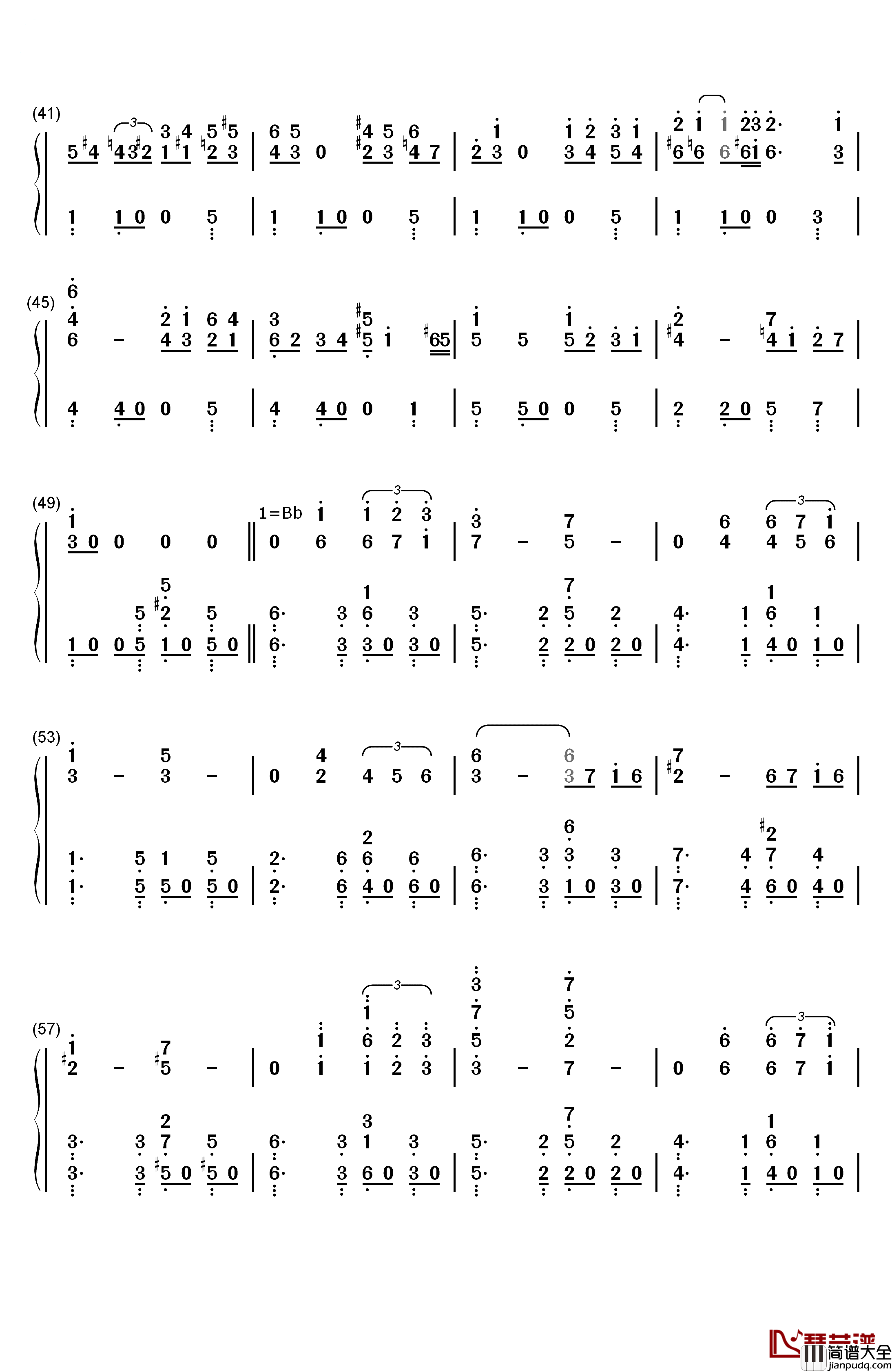 Por_Una_Cabeza钢琴简谱_数字双手_Thomas_Newman__汤玛斯_纽曼