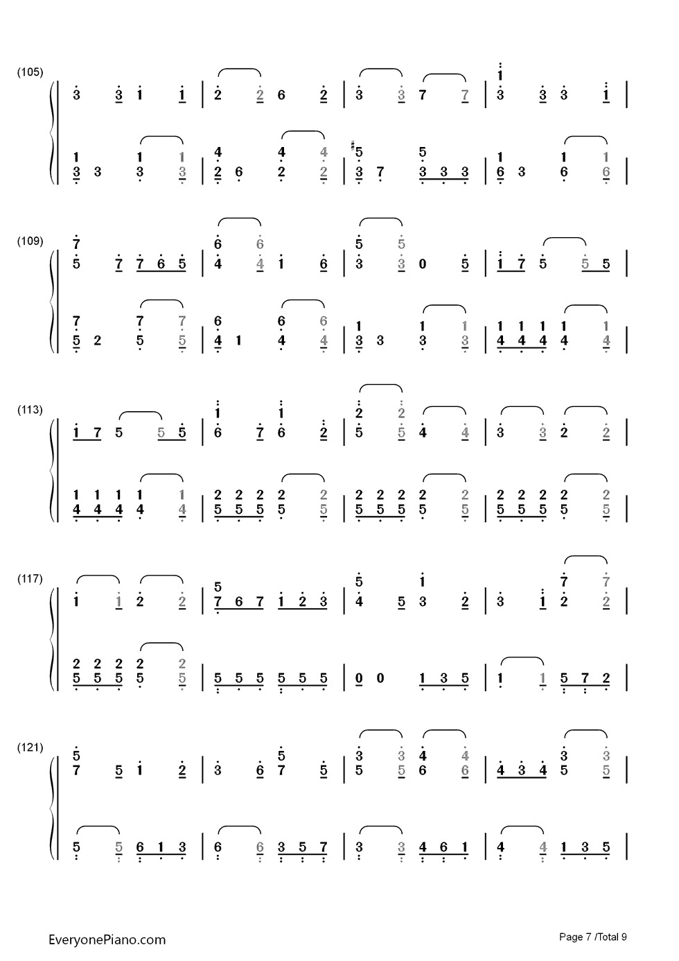 ノエルの夜钢琴简谱_数字双手_AKB48