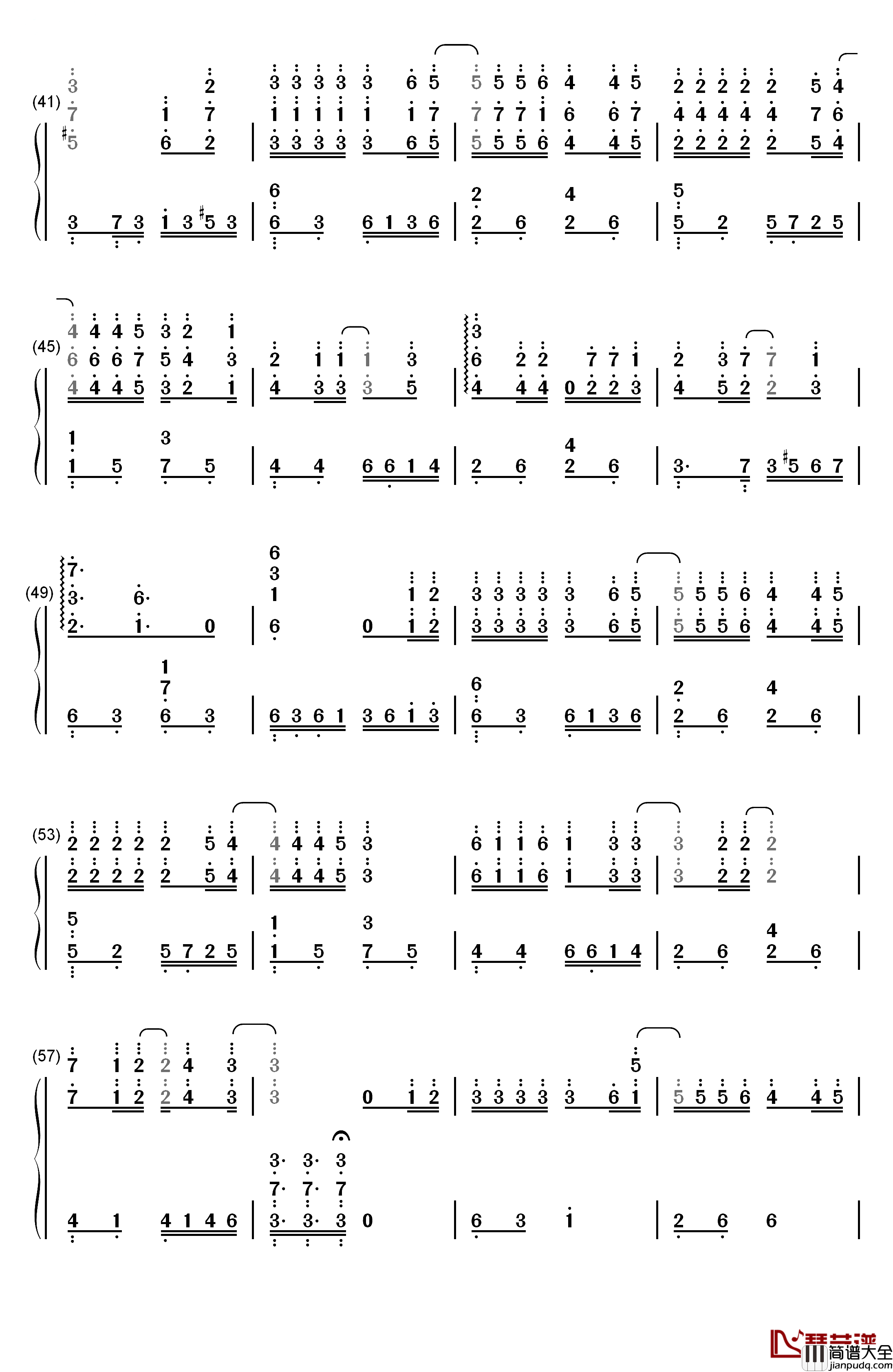 心痛2009钢琴简谱_数字双手_欢子