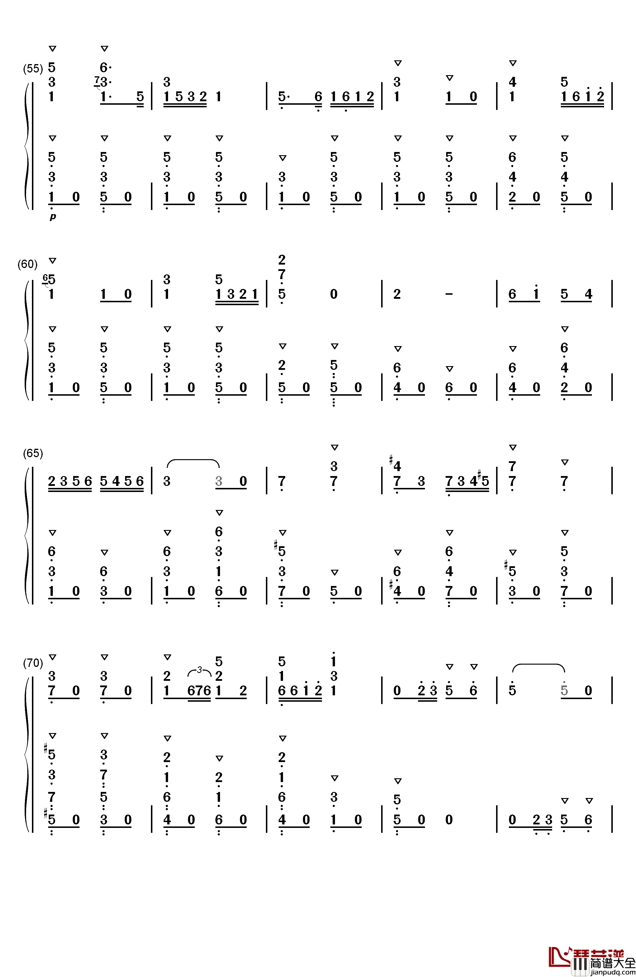 卡门序曲钢琴简谱_数字双手_比才