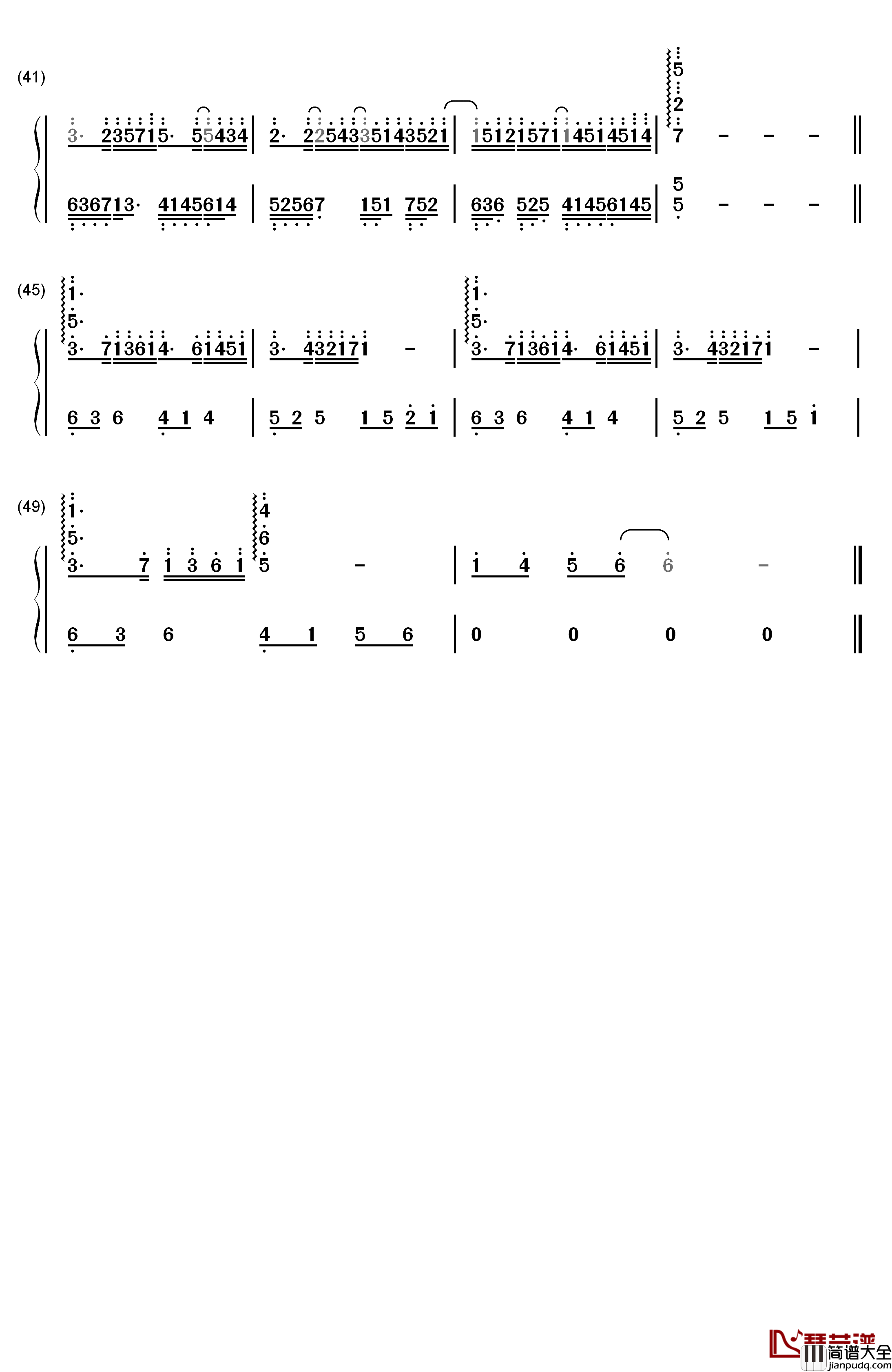 Mirror_Night钢琴简谱_数字双手_V.K克