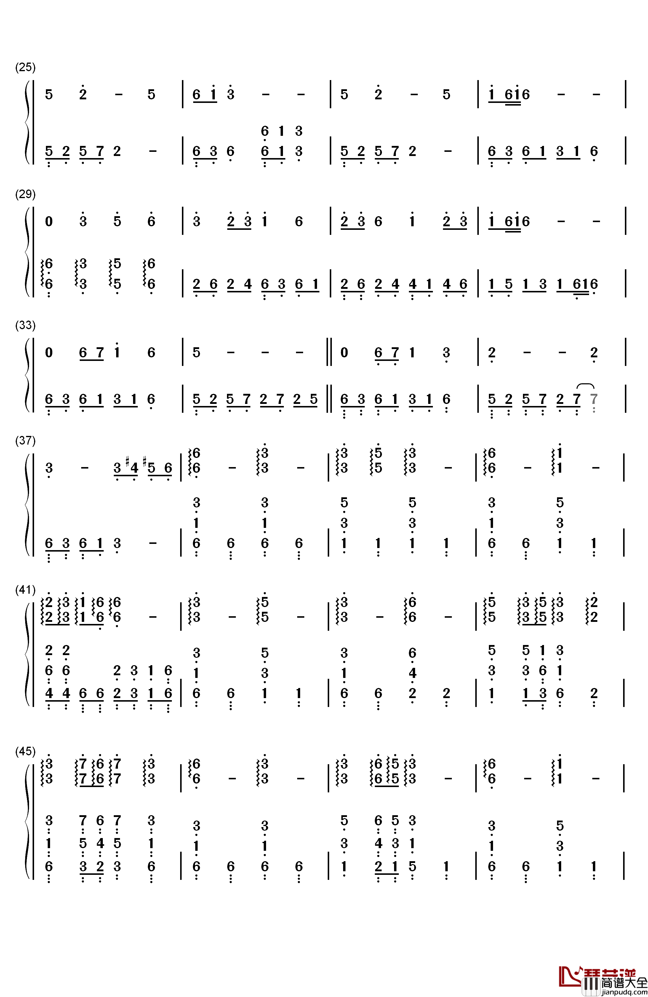 英雄的黎明钢琴简谱_数字双手_横山菁儿