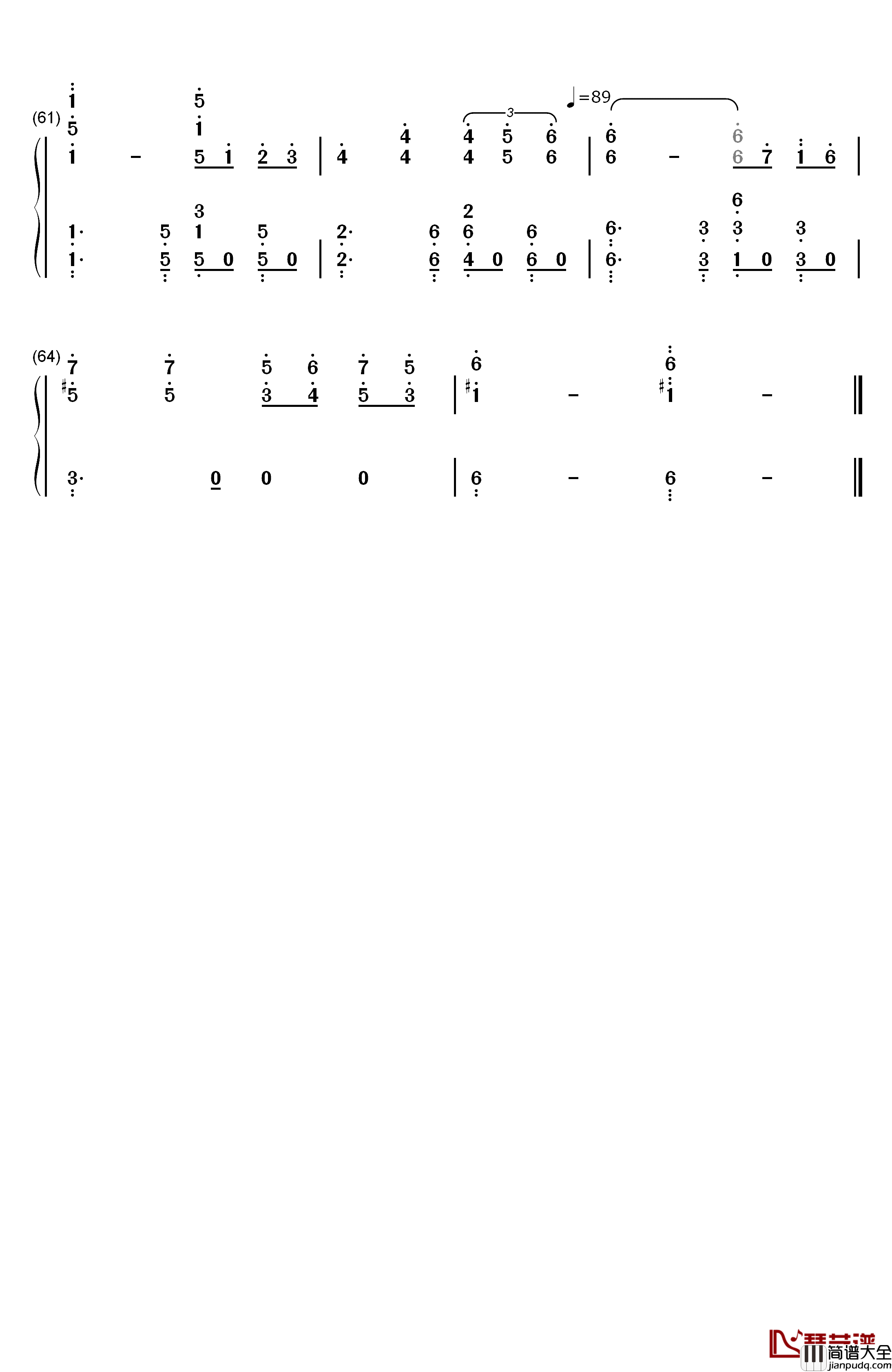 Por_Una_Cabeza钢琴简谱_数字双手_Thomas_Newman__汤玛斯_纽曼