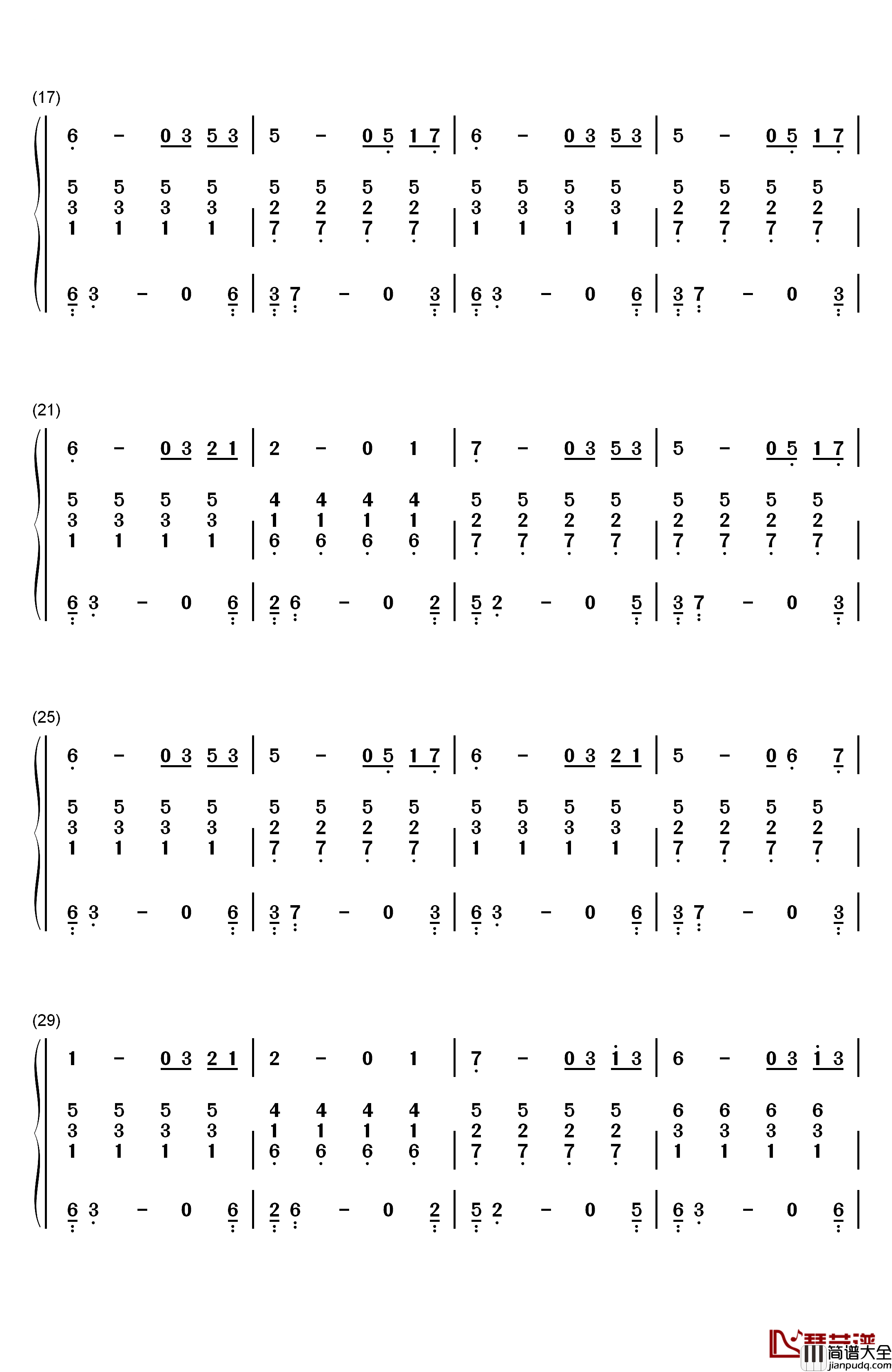 Here_We_Are_Again钢琴简谱_数字双手_CAGNET