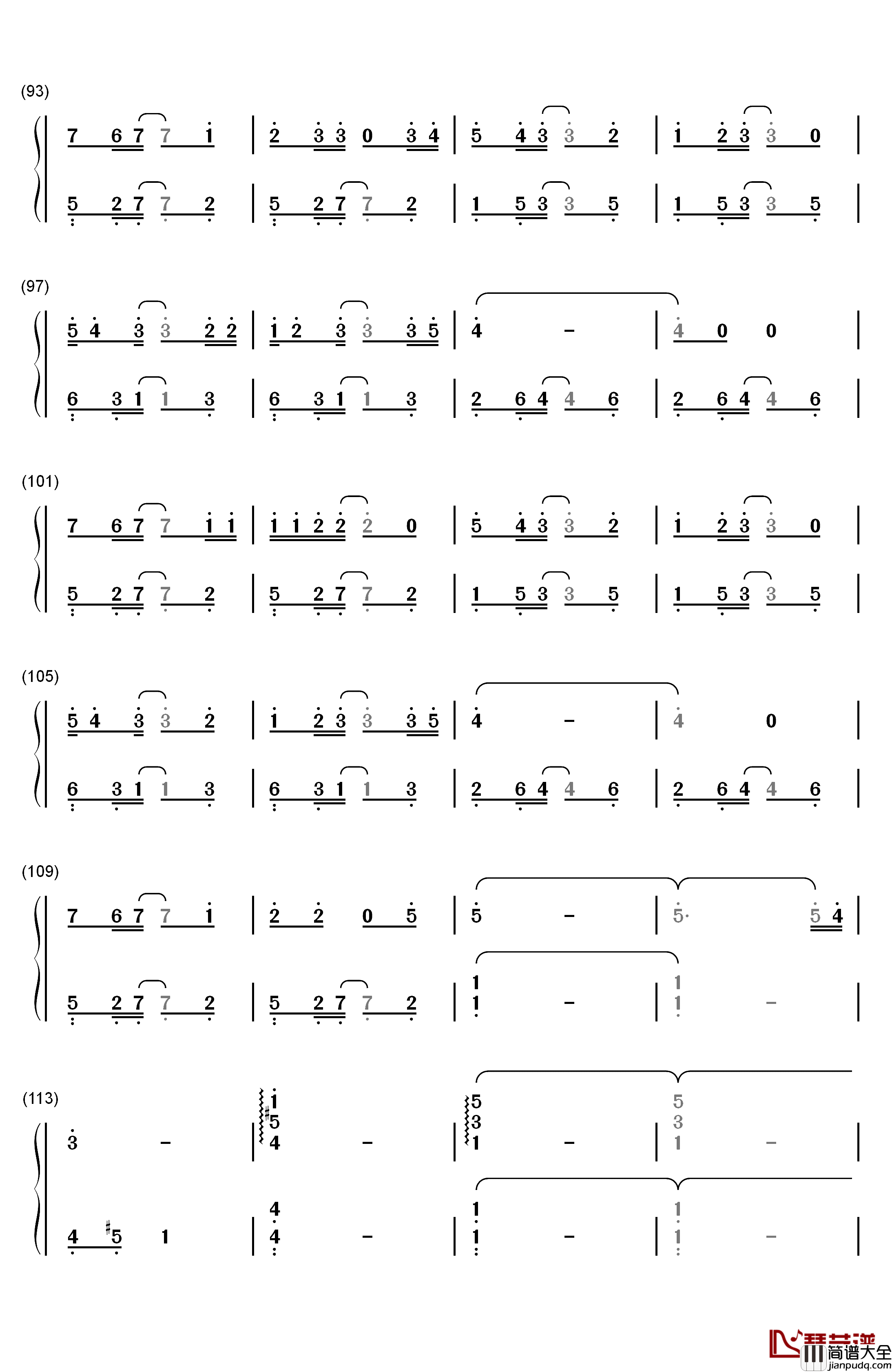 你一言我一语钢琴简谱_数字双手_李健