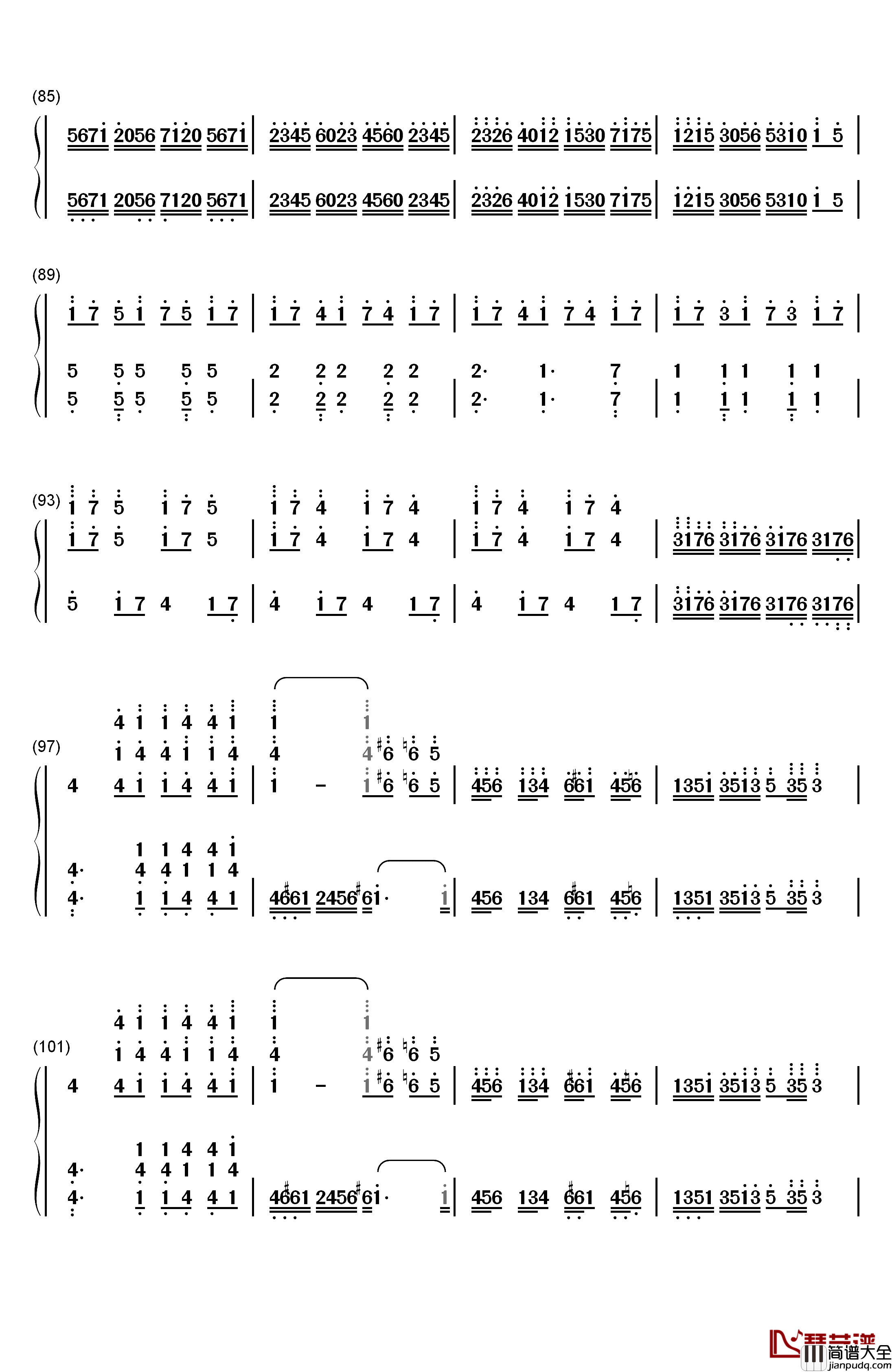 Clocks钢琴简谱_数字双手_马克西姆