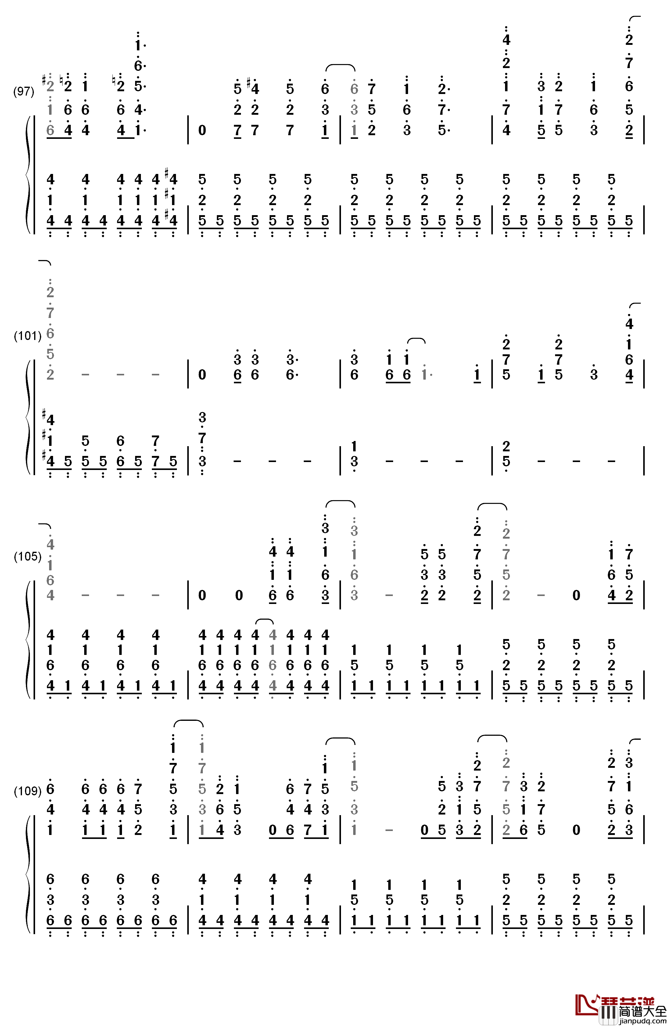 Let_It_Go完整版钢琴简谱_数字双手_Demi_Lovato