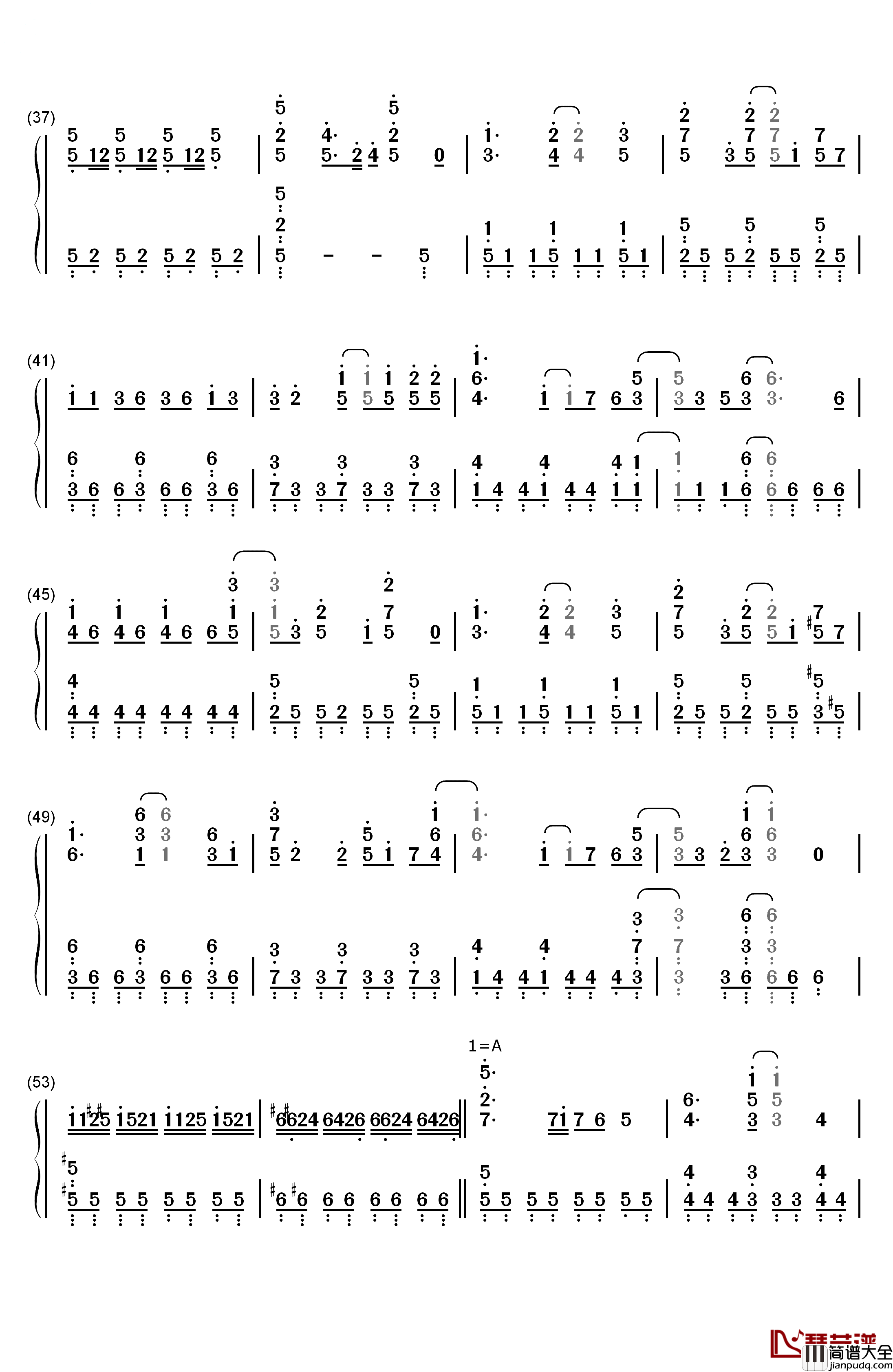 Butter_Fly钢琴简谱_数字双手_和田光司