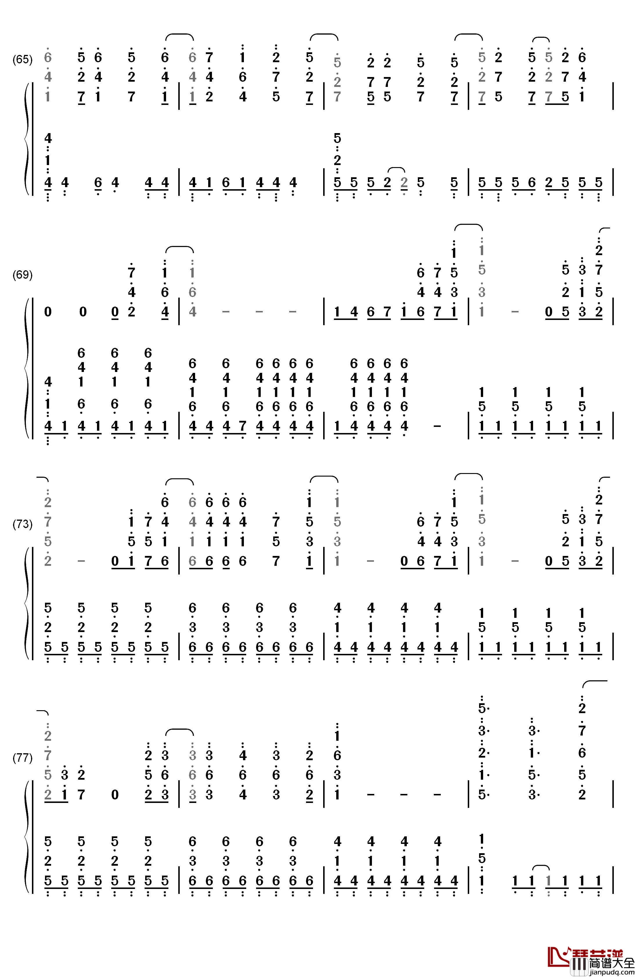 Let_It_Go完整版钢琴简谱_数字双手_Demi_Lovato