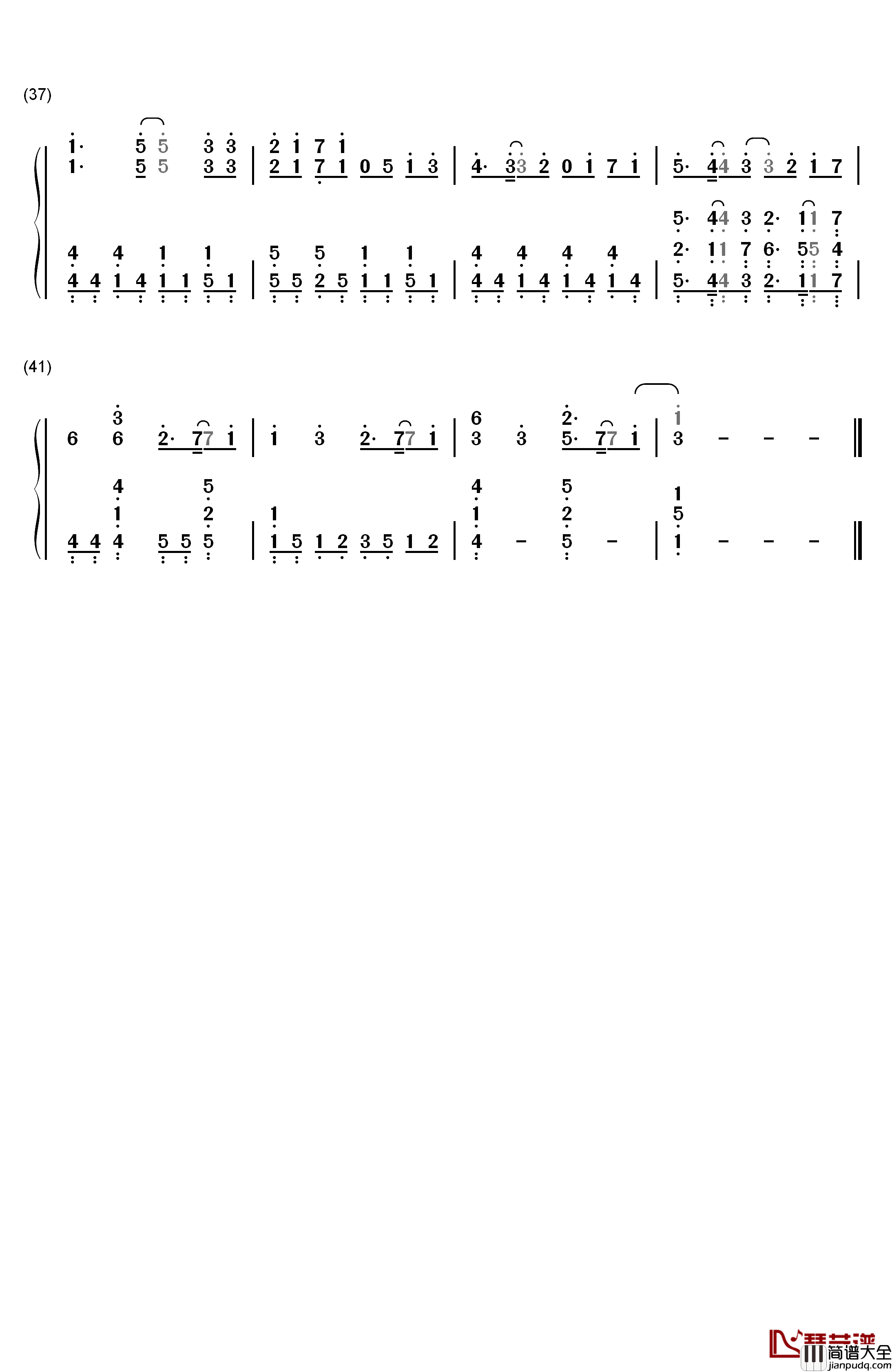 こだまことだま钢琴简谱_数字双手_nano.RIPE