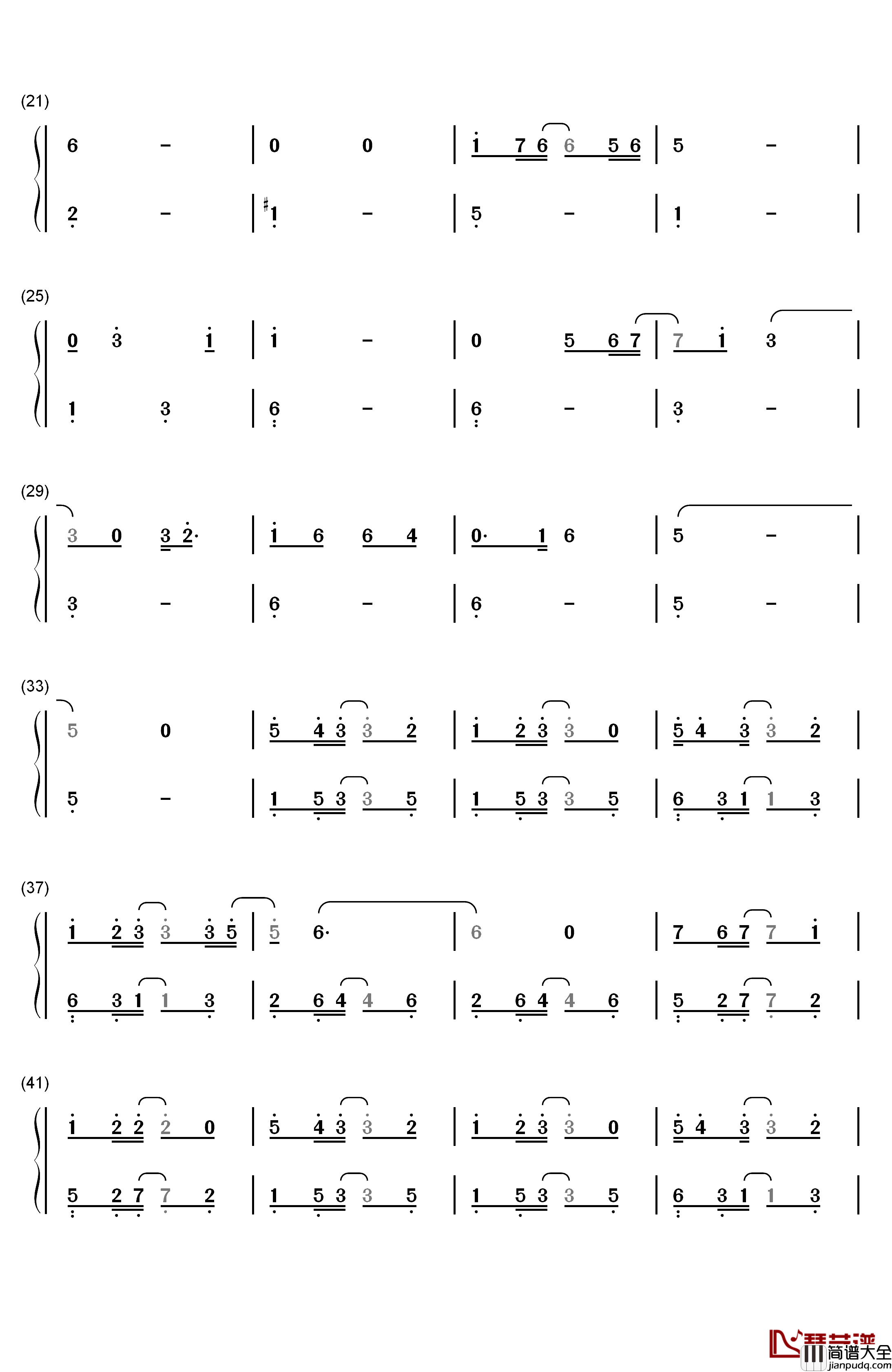 你一言我一语钢琴简谱_数字双手_李健