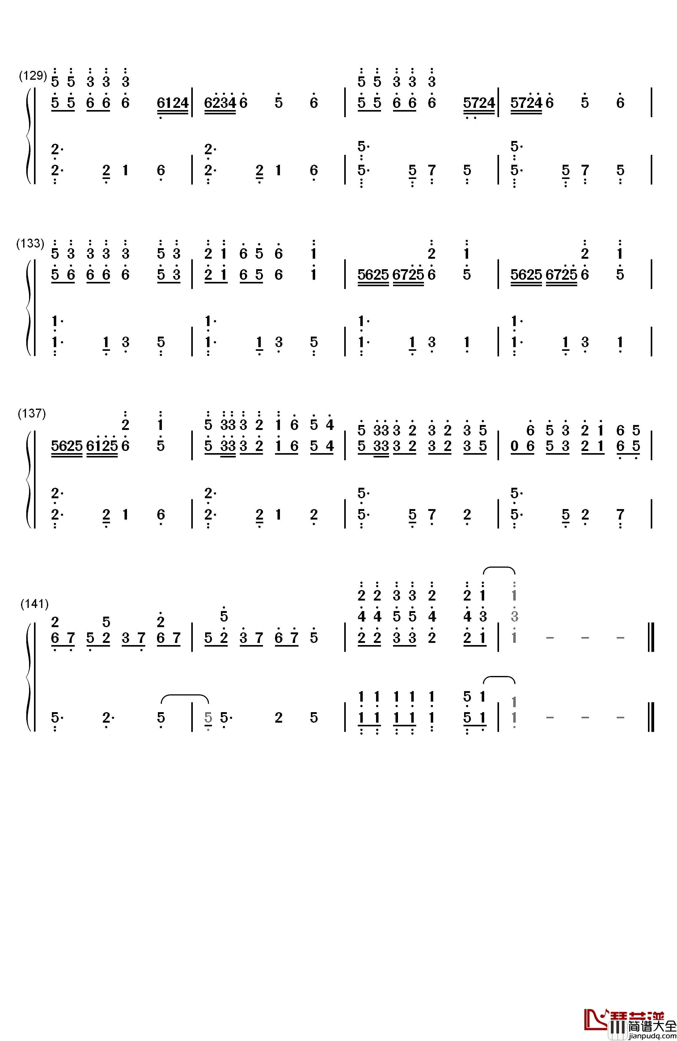 中国狂想曲钢琴简谱_数字双手_马克西姆