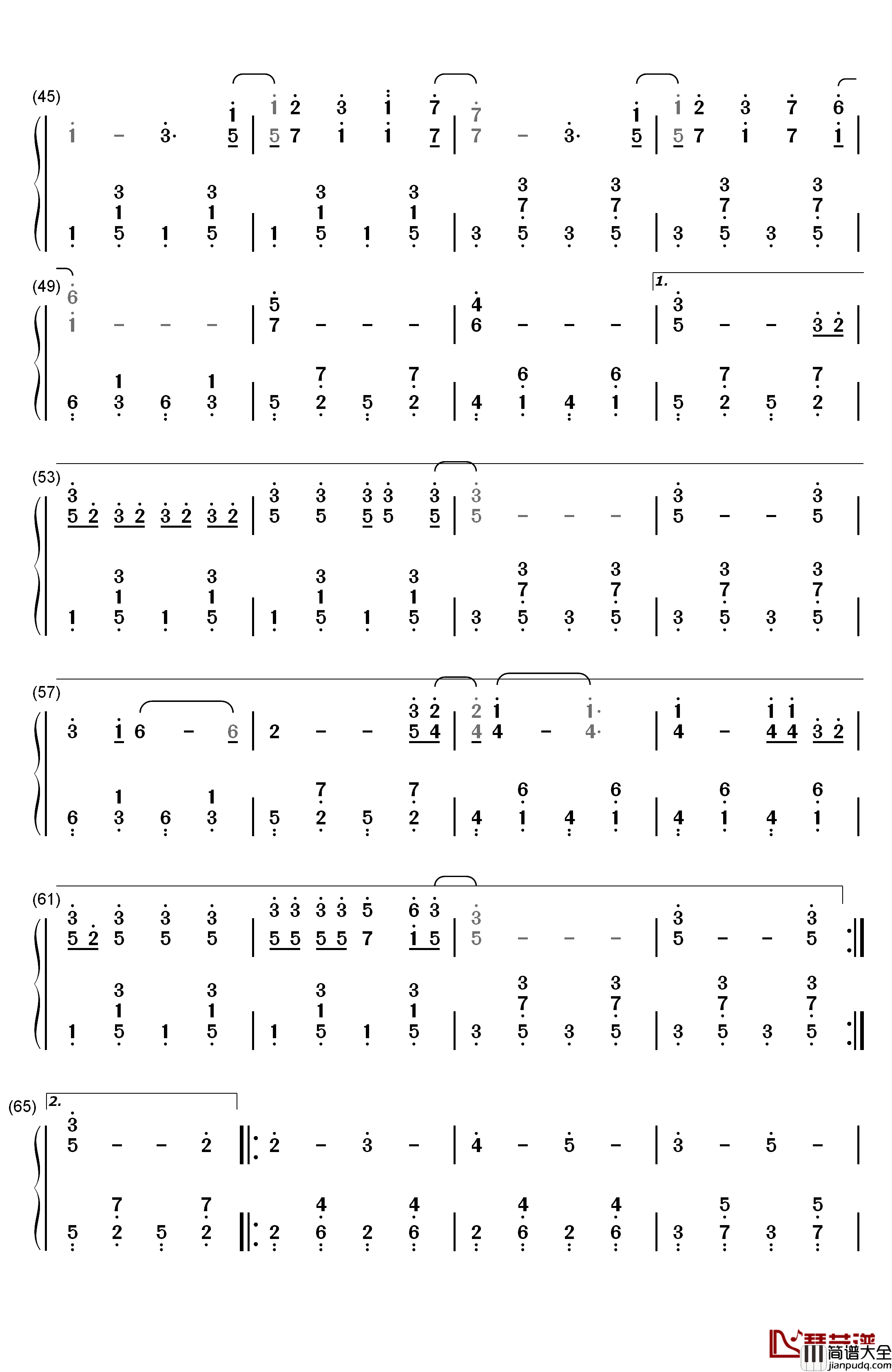 Count_On_Me_钢琴简谱_数字双手_Bruno_Mars